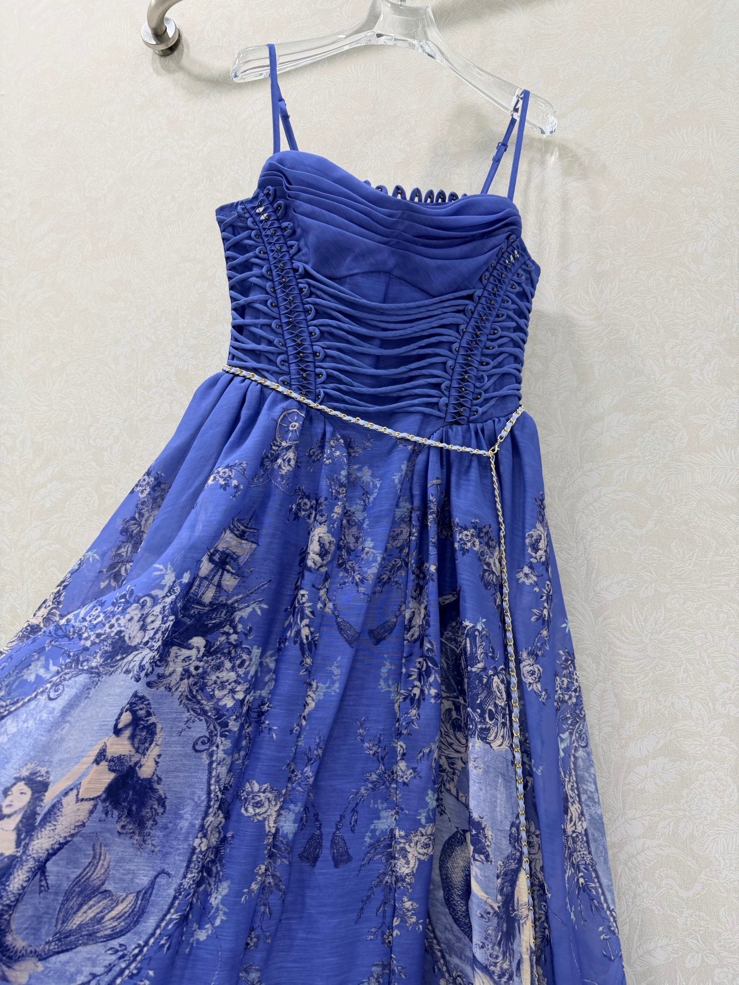 Zimmermann Polly Dress Blue Mermaid Cotton 347240