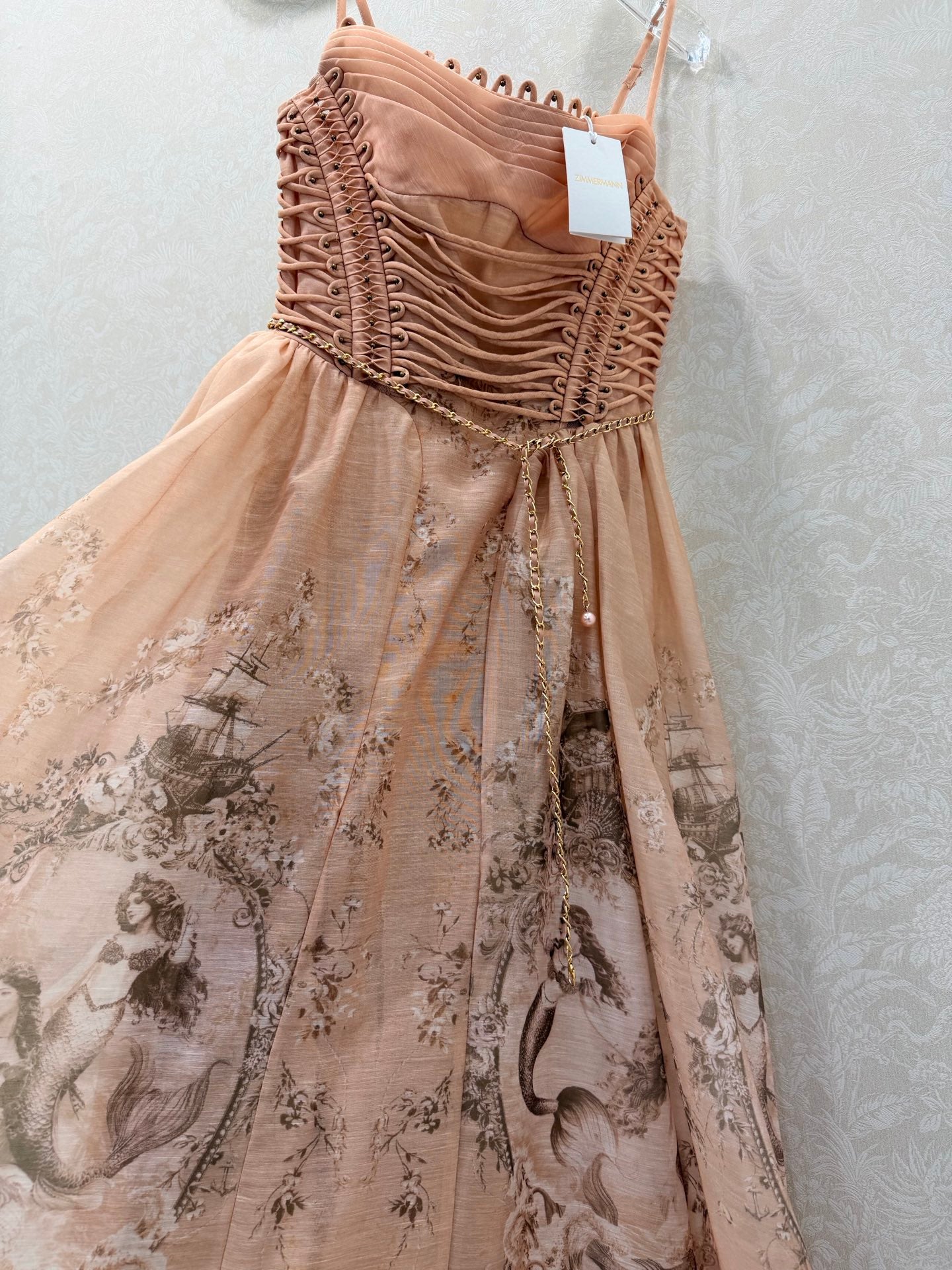 Zimmermann Polly Dress Blush Mermaid Cotton 347239