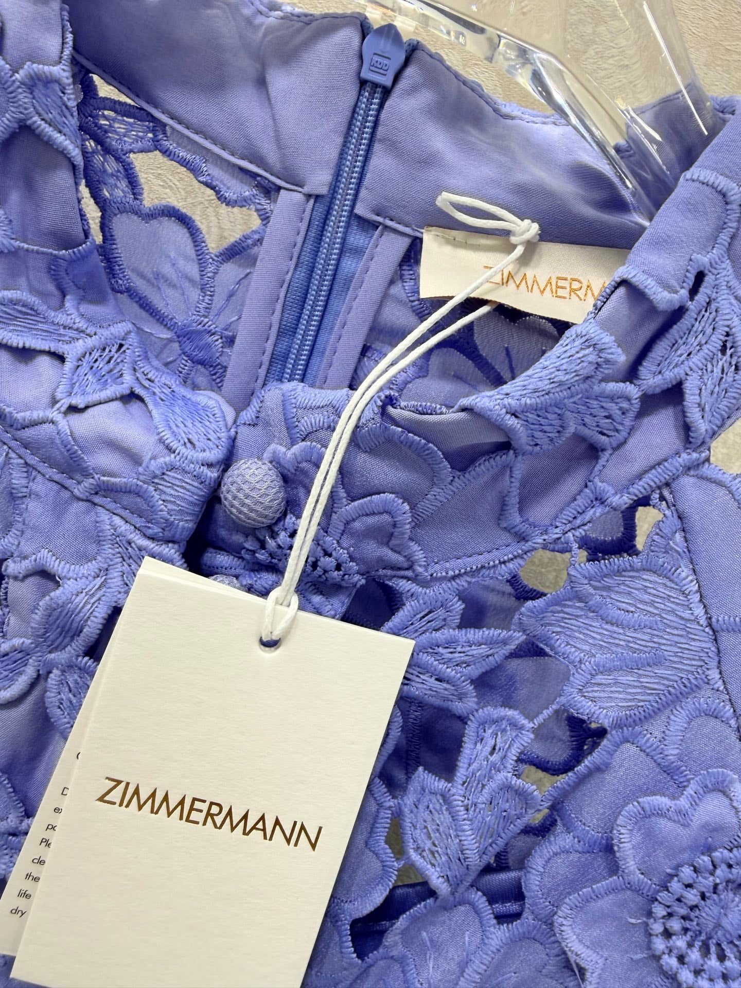Zimmermann Patience Long Sleeve Dress Jacaranda Cotton 347217