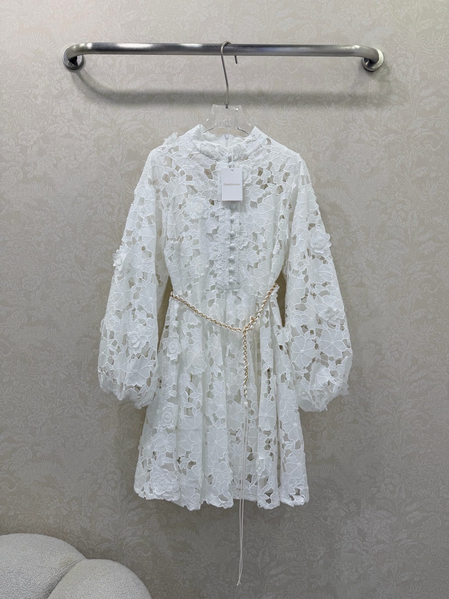Zimmermann Patience Long Sleeve Dress White Cotton 347216