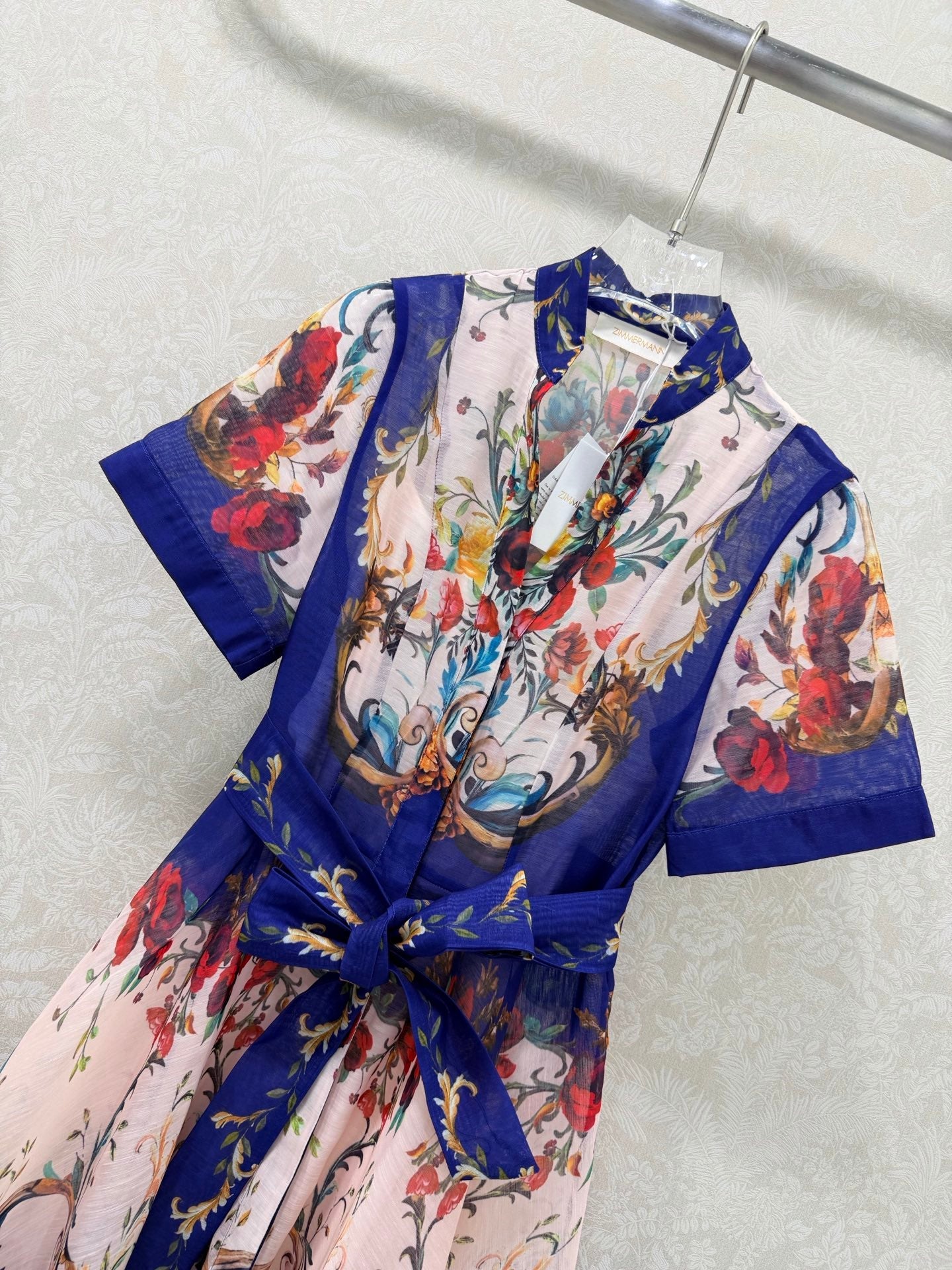 Zimmermann Lucy Floral Shirtdress Gilded Rose Cotton 347213