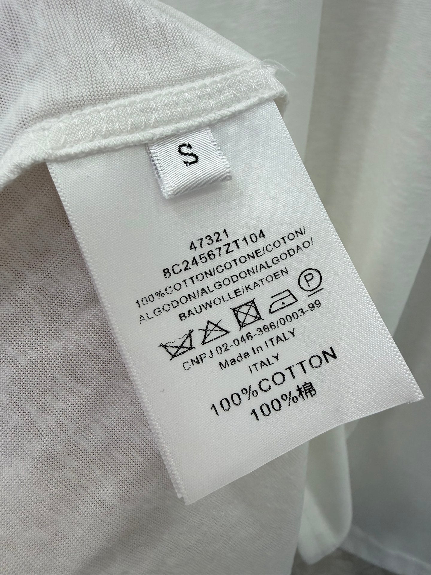 CC 26s Round Neck Pure Long Sleeve T-Shirt White Cotton