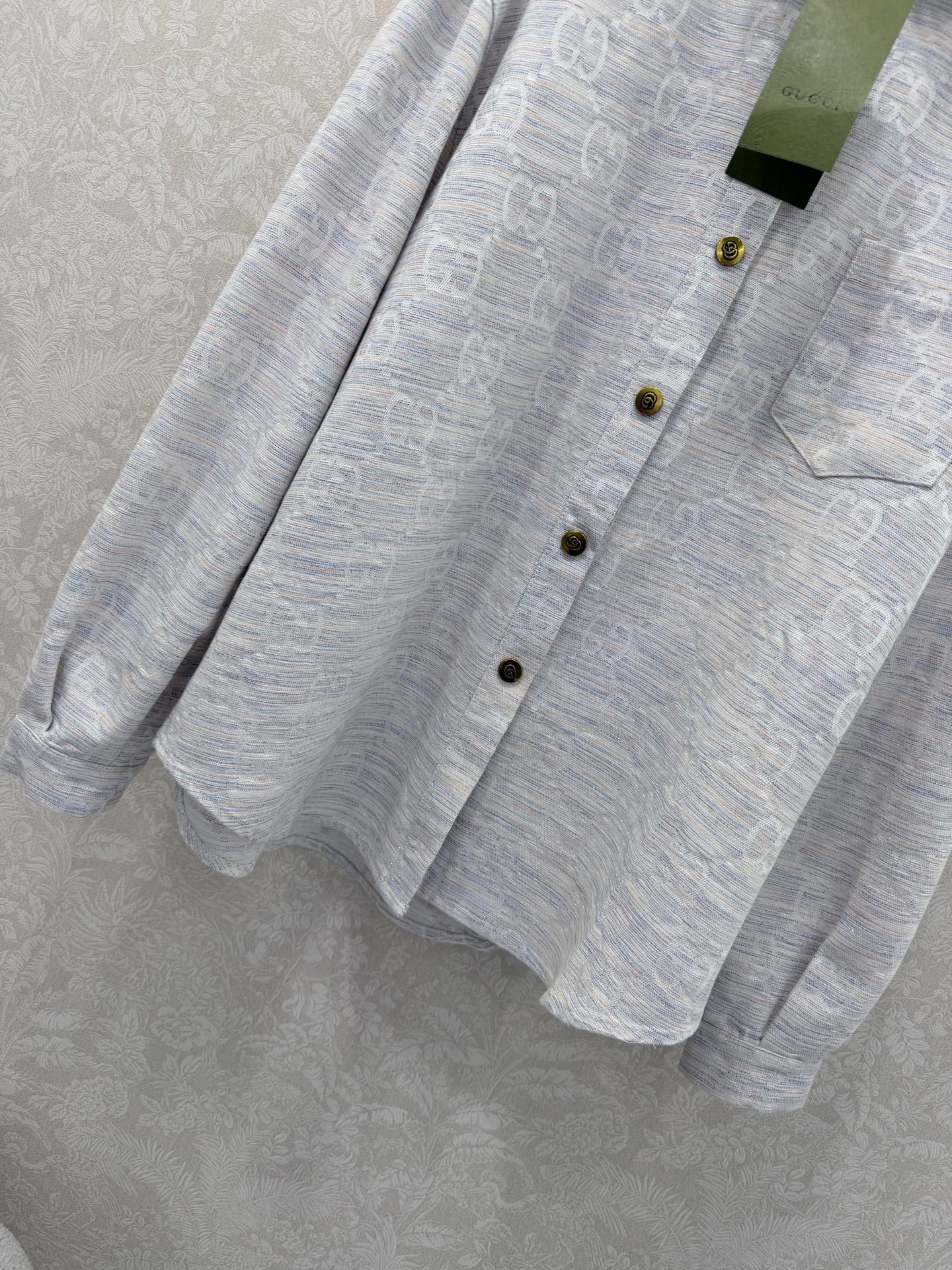 GG Double C Shirt Jacquard Light Grey Cotton Polyeste 353051
