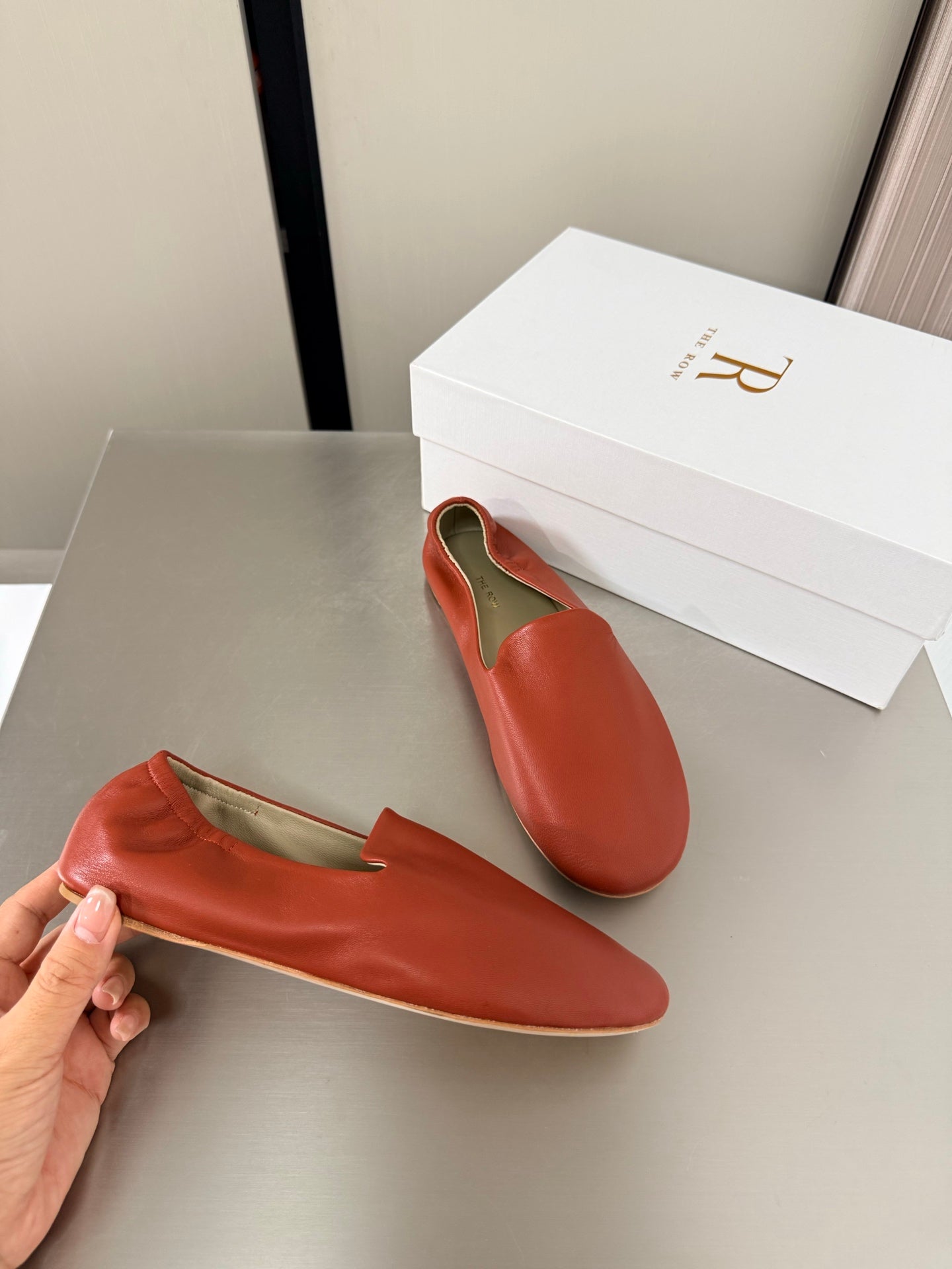 The Row Casa Ballet Flat Red Sheepskin 872475