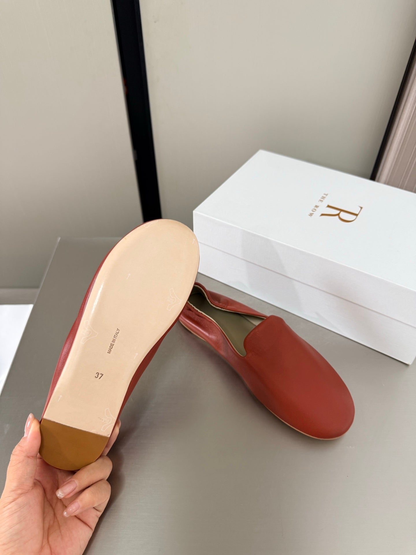 The Row Casa Ballet Flat Red Sheepskin 872475