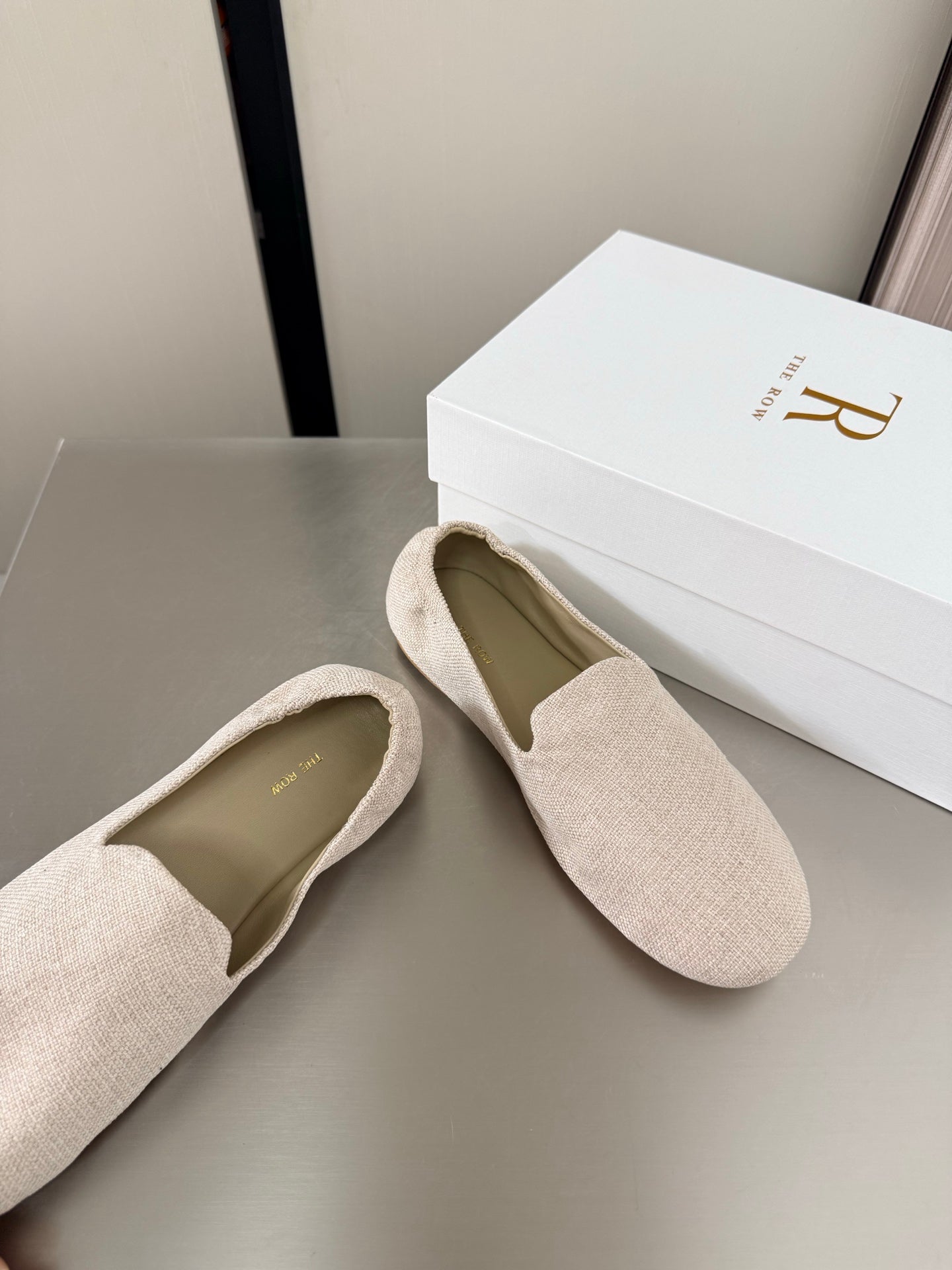 The Row Casa Ballet Flat Cream Canvas 872476