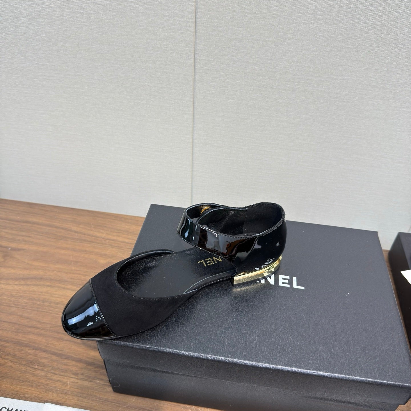 CC Ballerina Flats Black Calfskin 429731