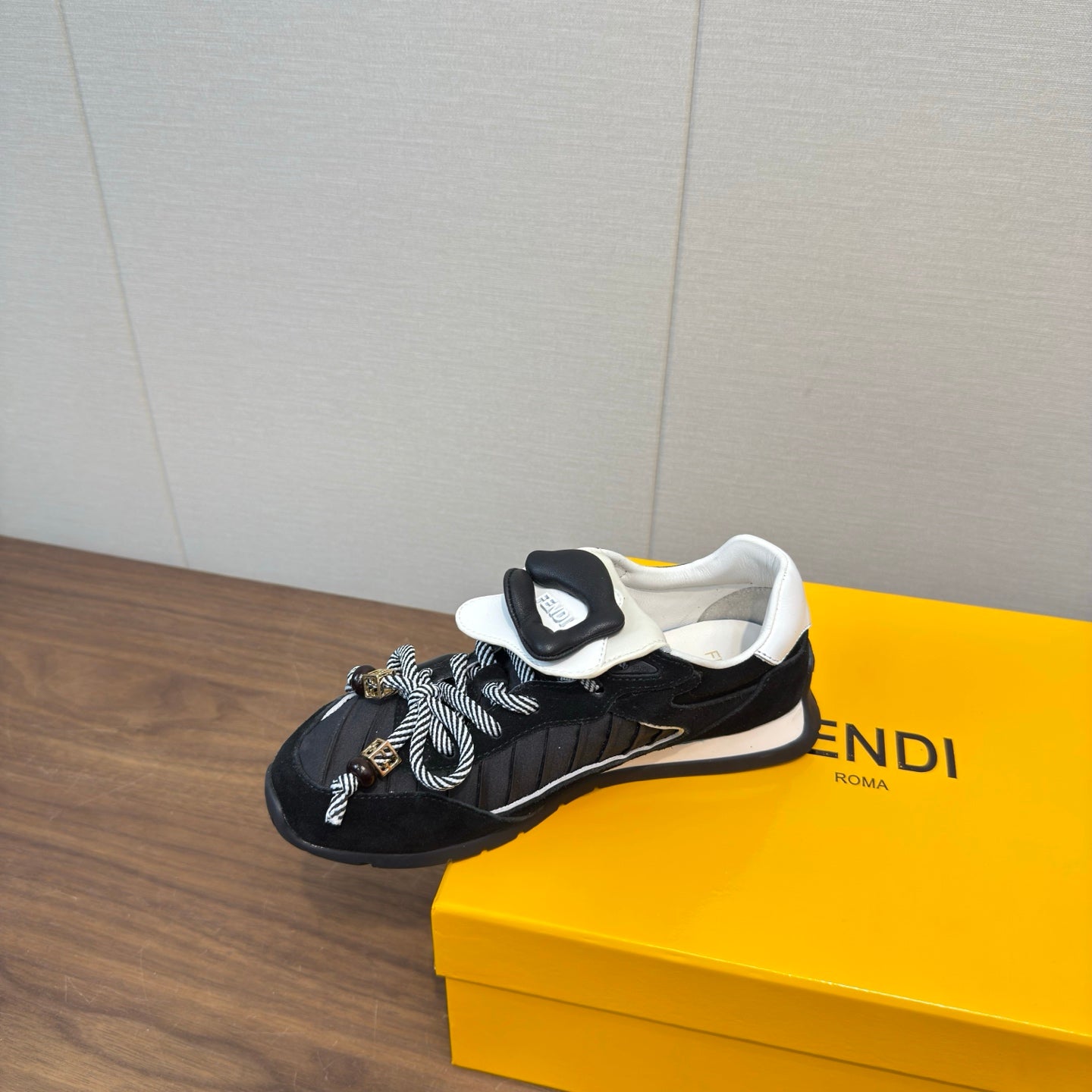 Fendi Wave Pulse Black Fabric Suede 836558