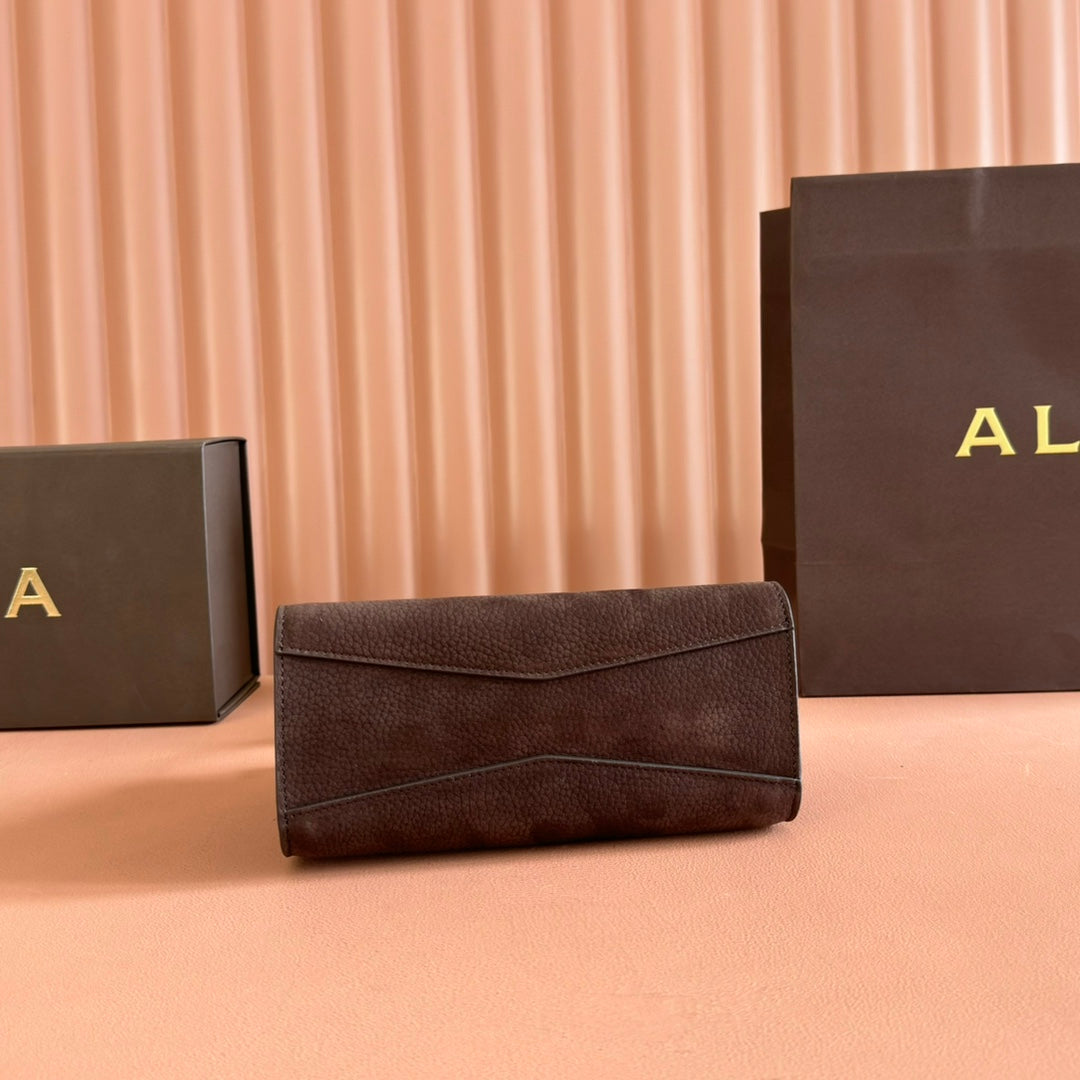 Alaia Small Le Click Square Shoulder Bag 20cm Dark Brown Cowhide