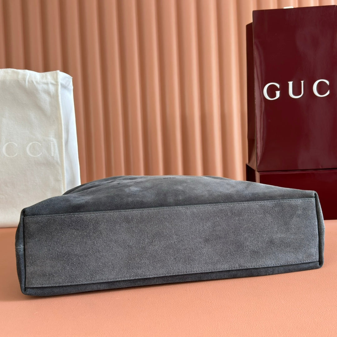 Gucci Beatrix Handbag 40 Dark Gray Suede 271934
