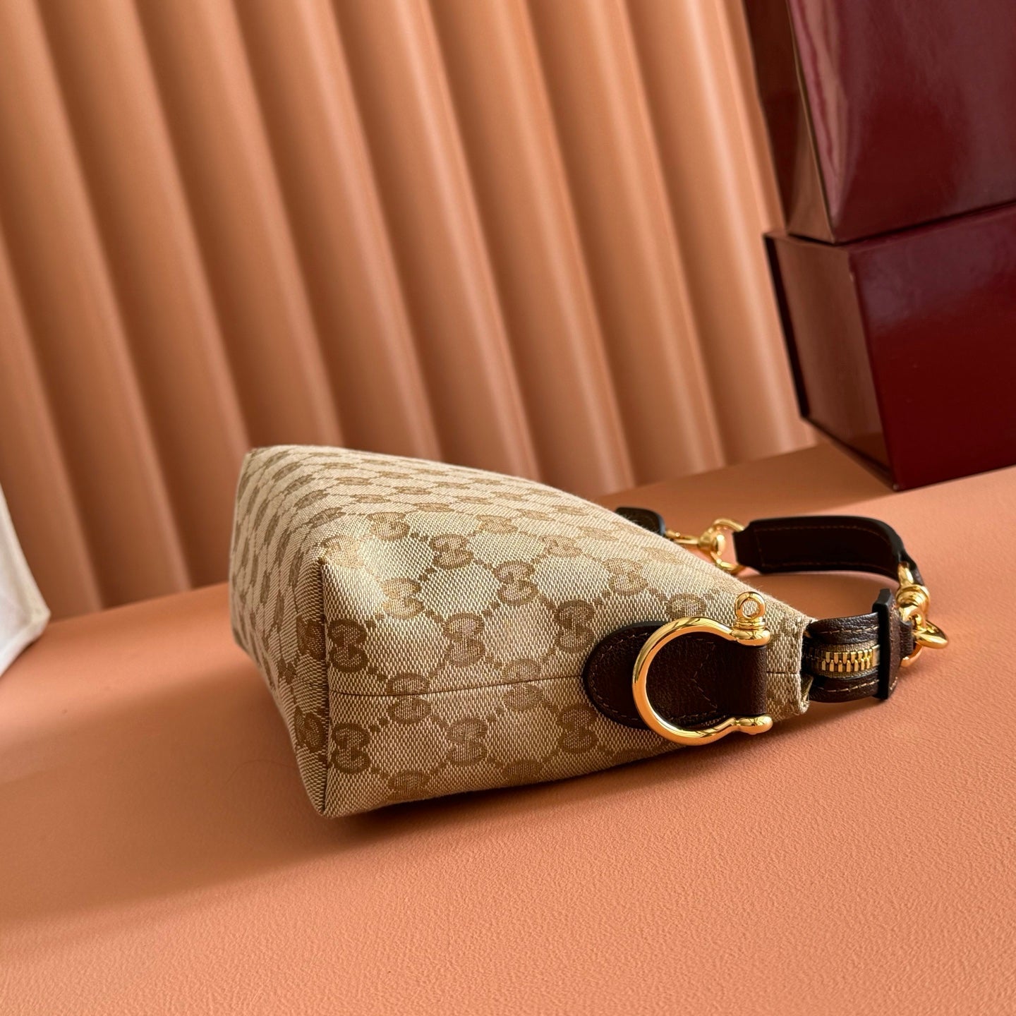 GG Brera Small Crossbody Bag Beige Brown Canvas