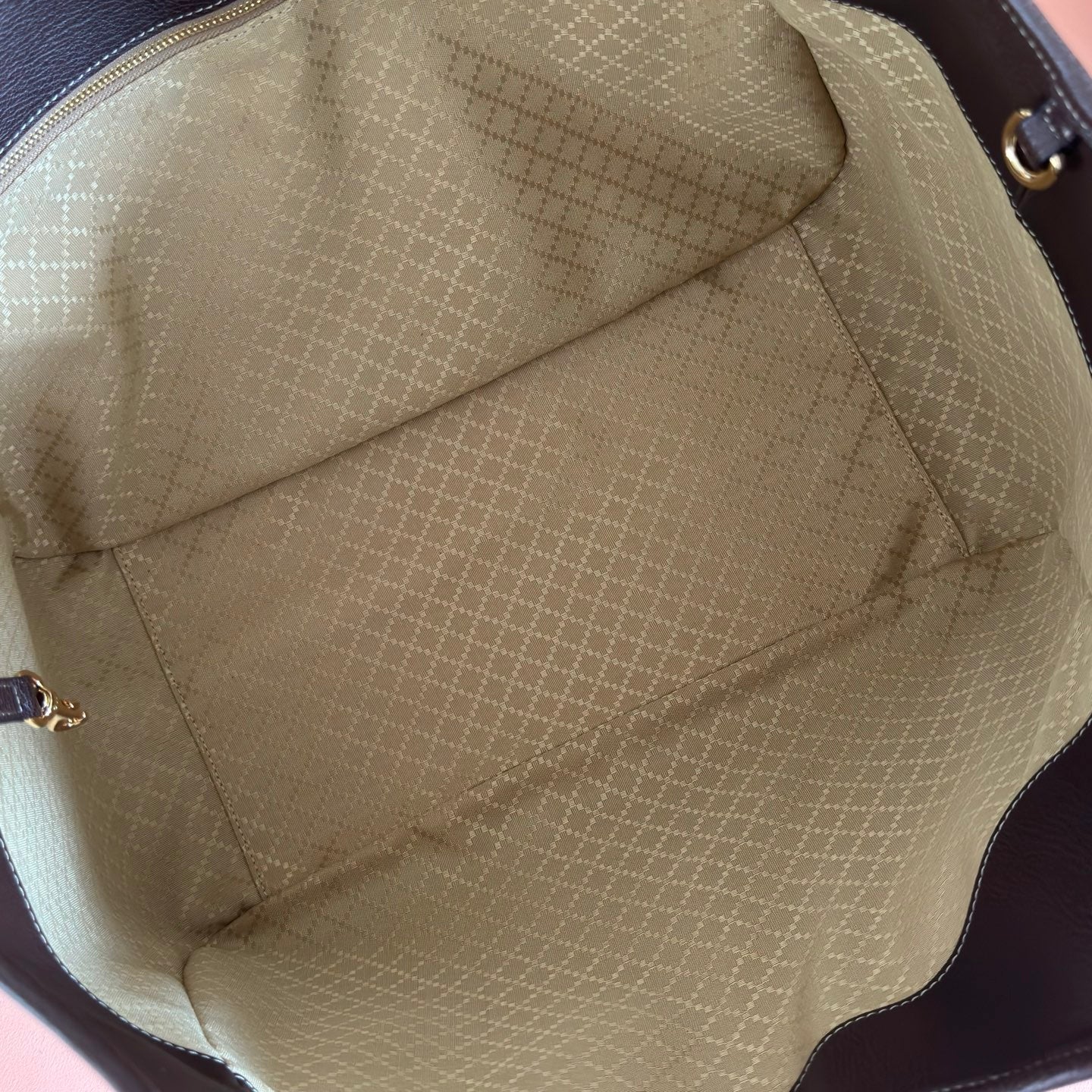 GG Mercato Large Tote Bag Beige Brown Canvas