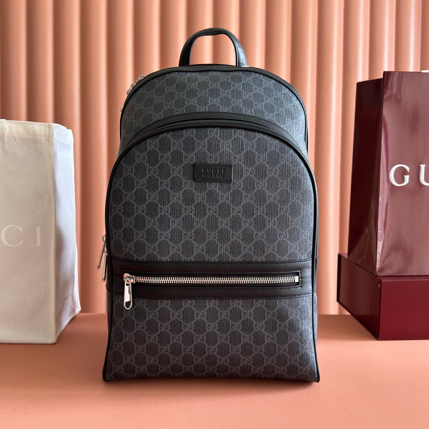 GG Porter Medium Backpack Black Canvas 292637
