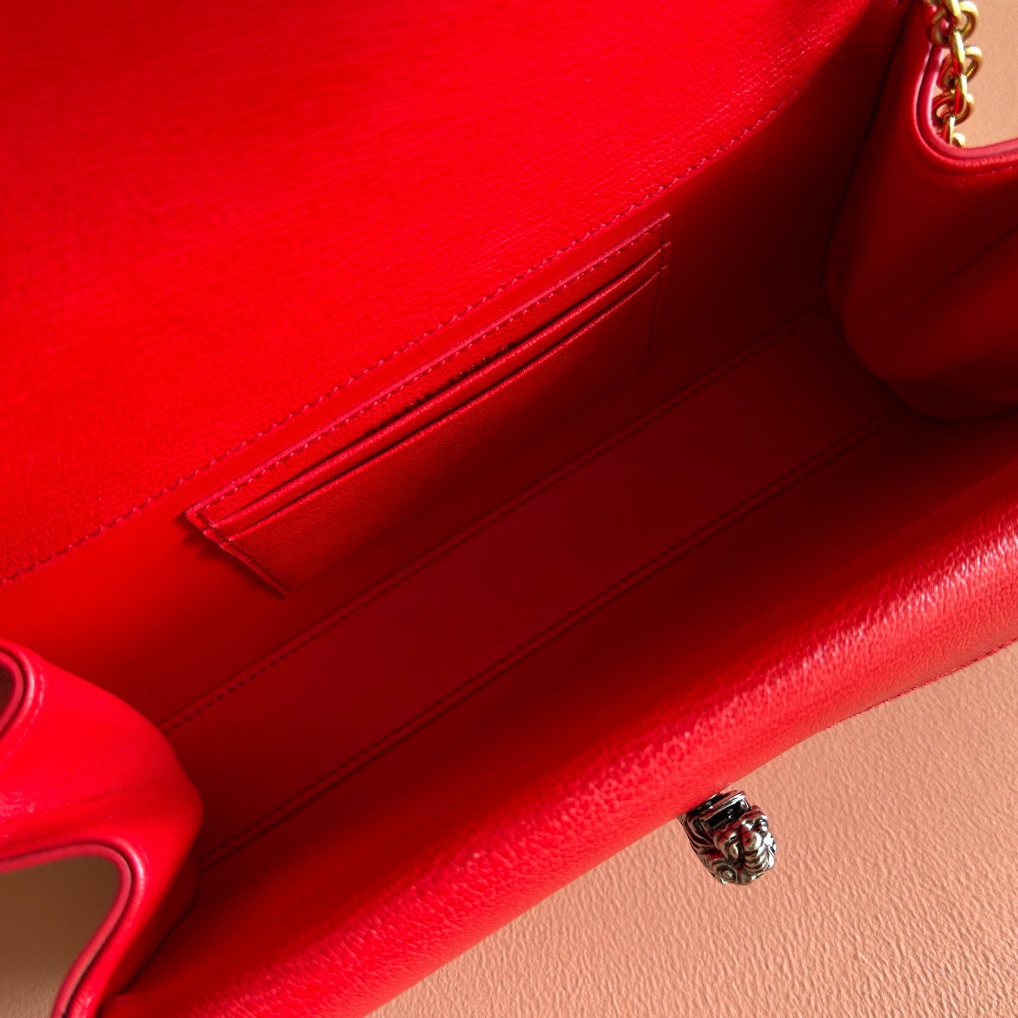 GG Dionysus Small Shoulder Bag Red Grainy Leather 292588