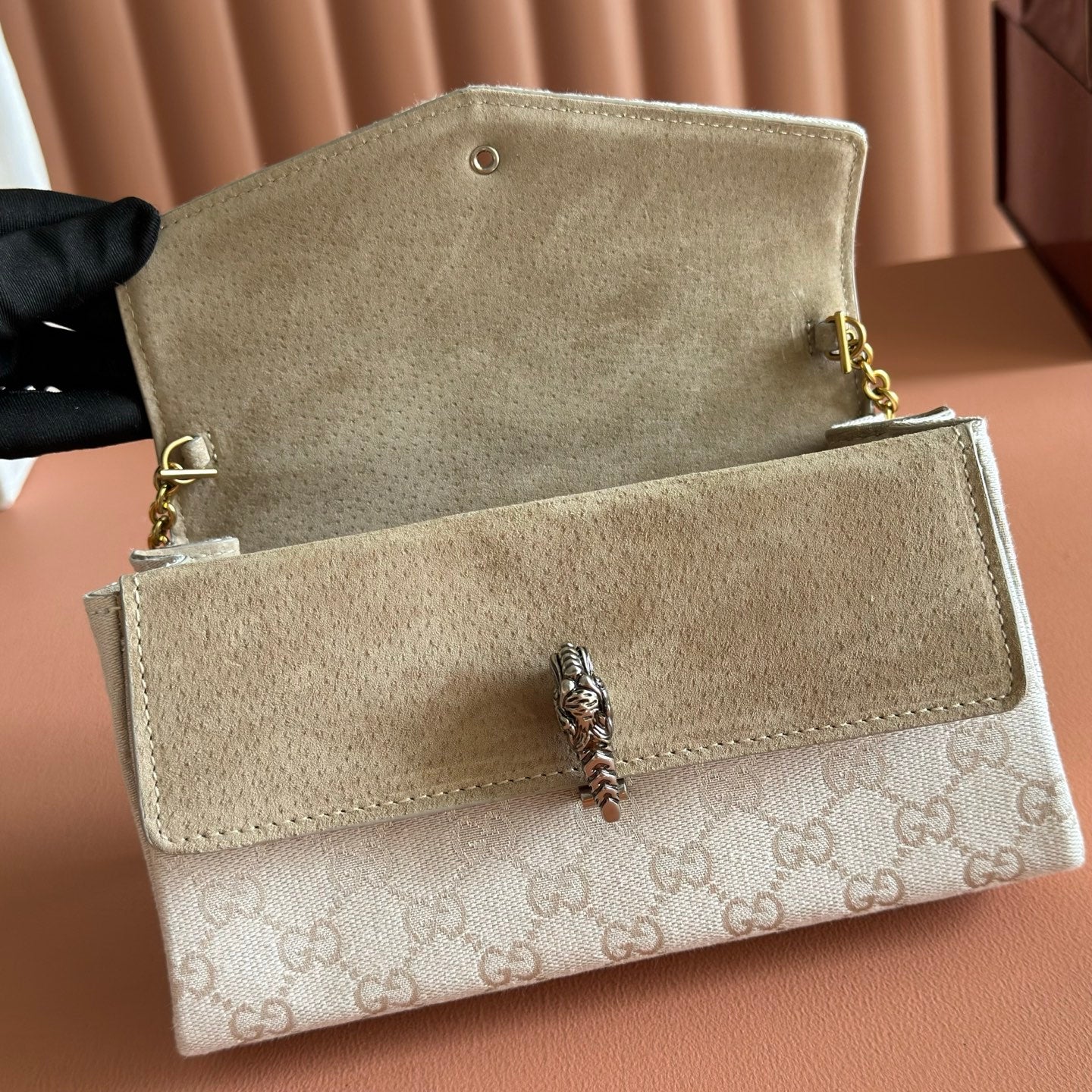 GG Dionysus Small Shoulder Bag Off White Canvas 292584