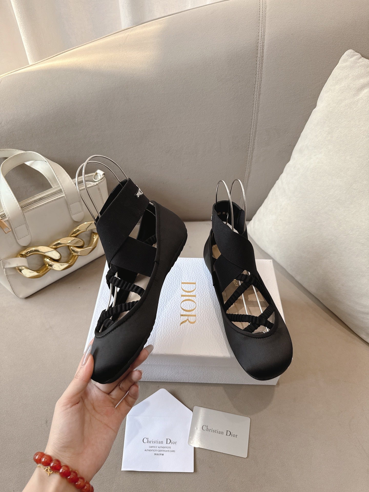 CD 26s Shade Ballet Flats Black Satin 939599
