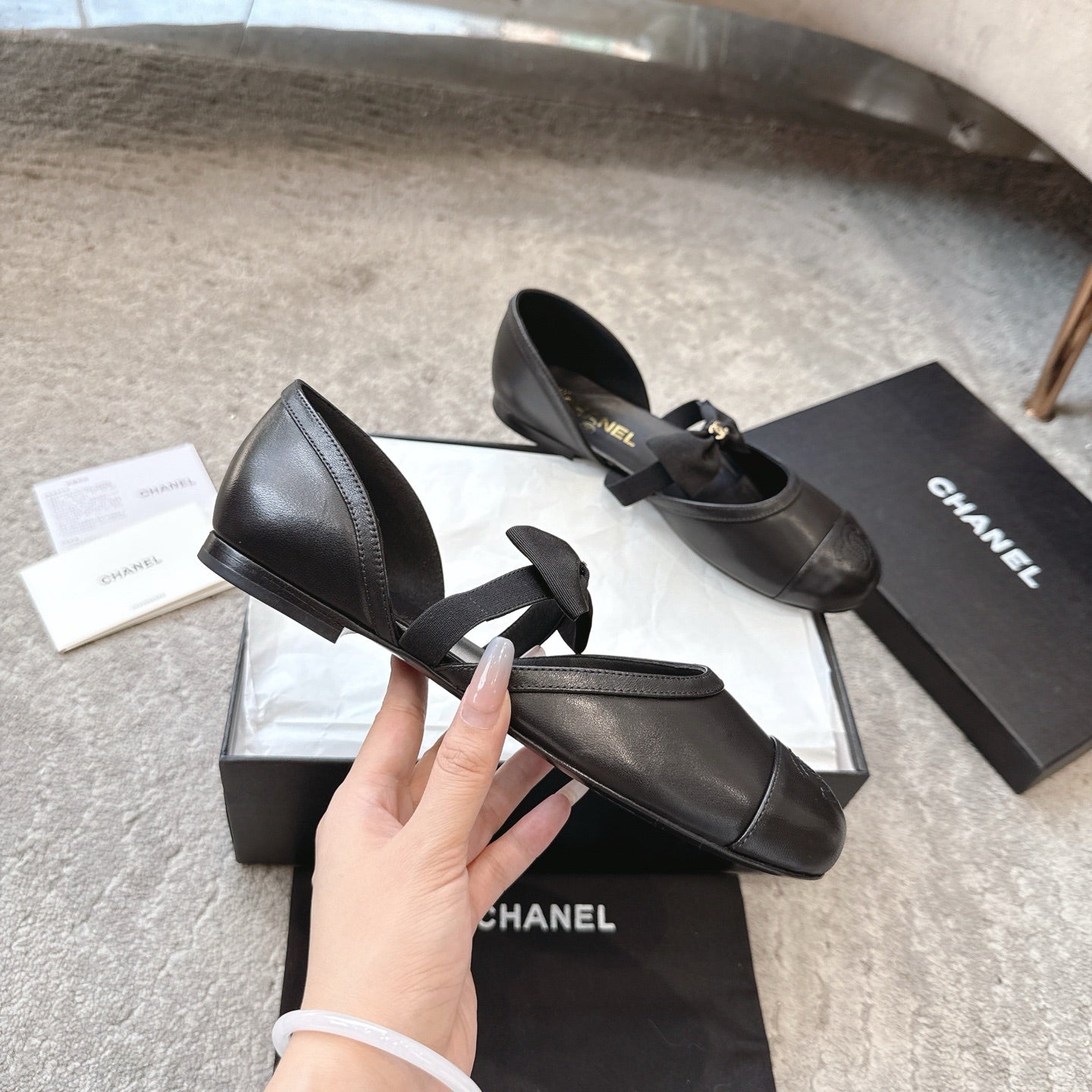 CC  25b Fall-Winter Mary Janes 15mm Black Calfskin & Sheepskin 415775