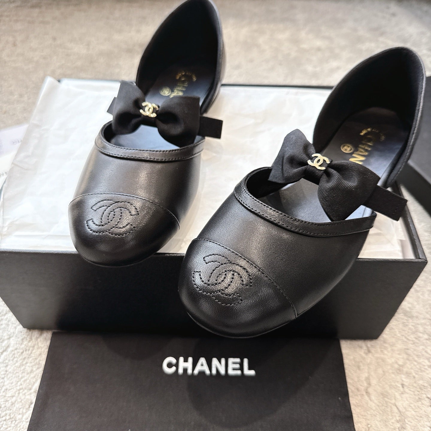 CC  25b Fall-Winter Mary Janes 15mm Black Calfskin & Sheepskin 415775