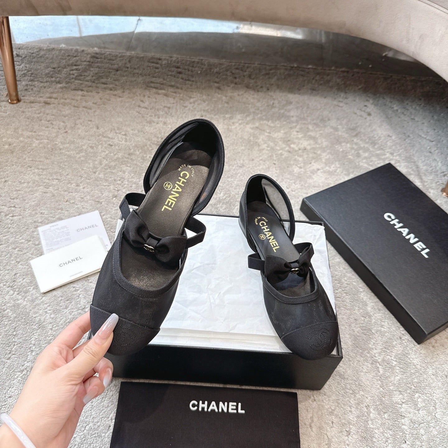 CC  25b Fall-Winter Mary Janes 15mm Black Mesh & Grosgrain 415777