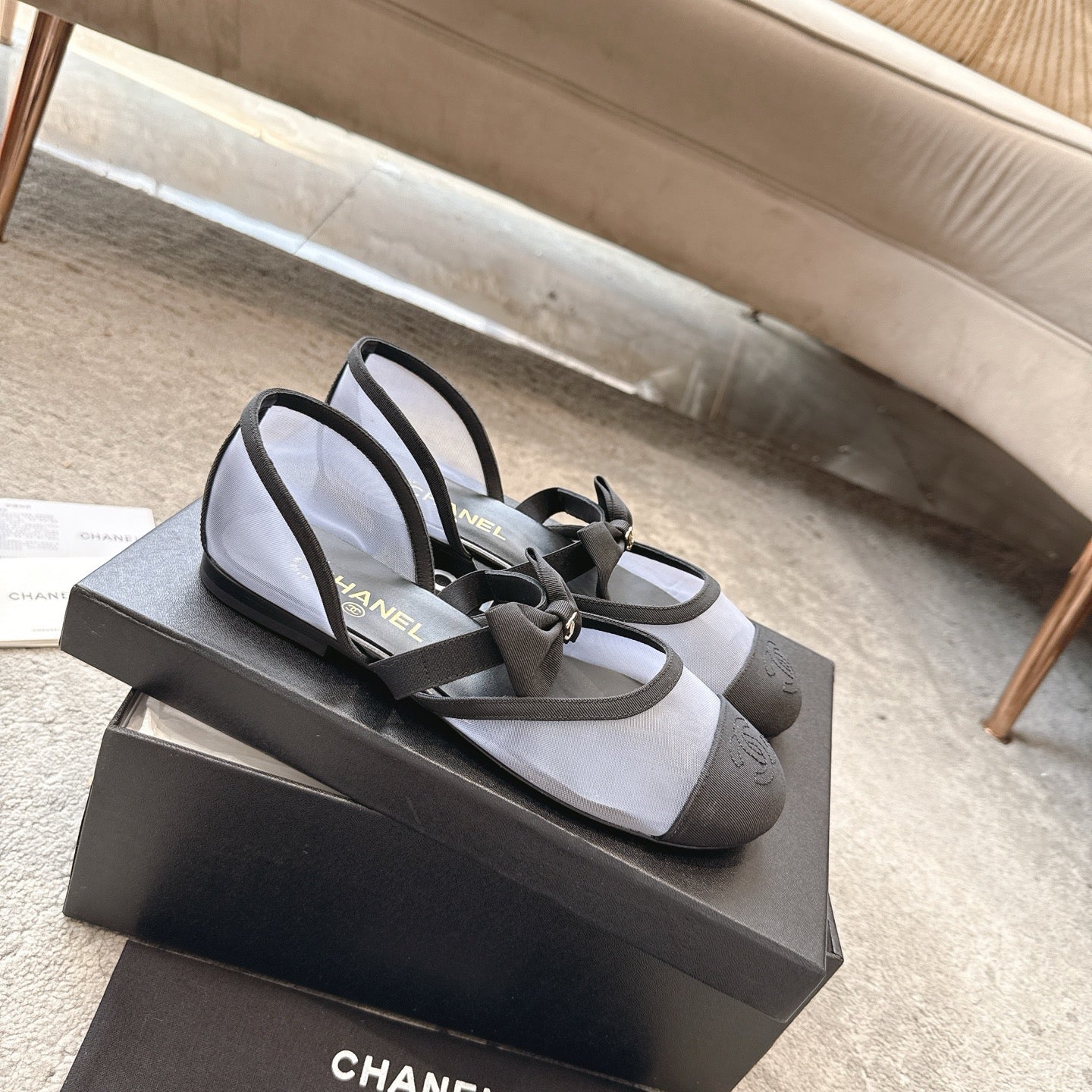 CC  25b Fall-Winter Mary Janes 15mm White Black Mesh & Grosgrain 415779