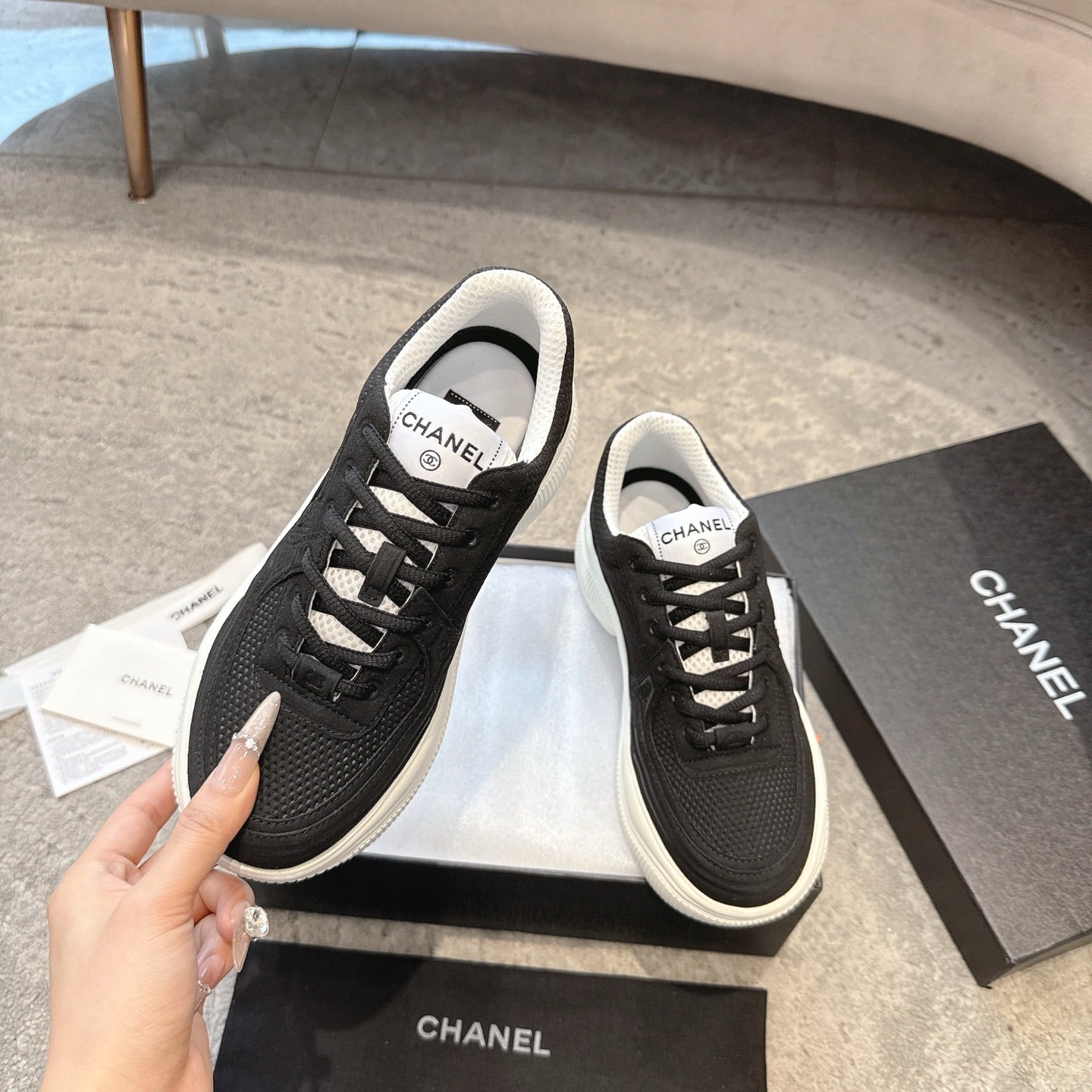 CC 26s Casual Sneakers Black Fabric 647450