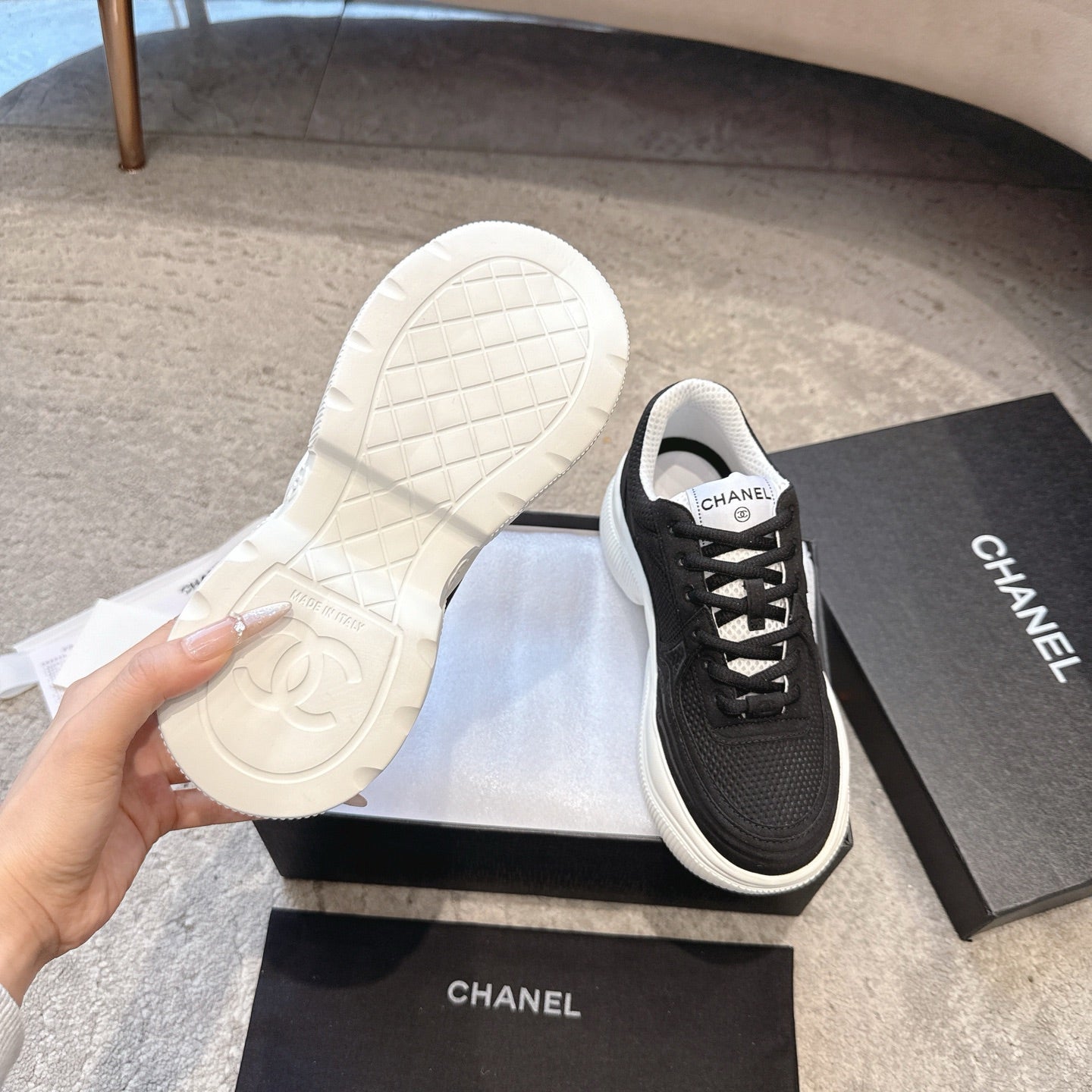 CC 26s Casual Sneakers Black Fabric 647450