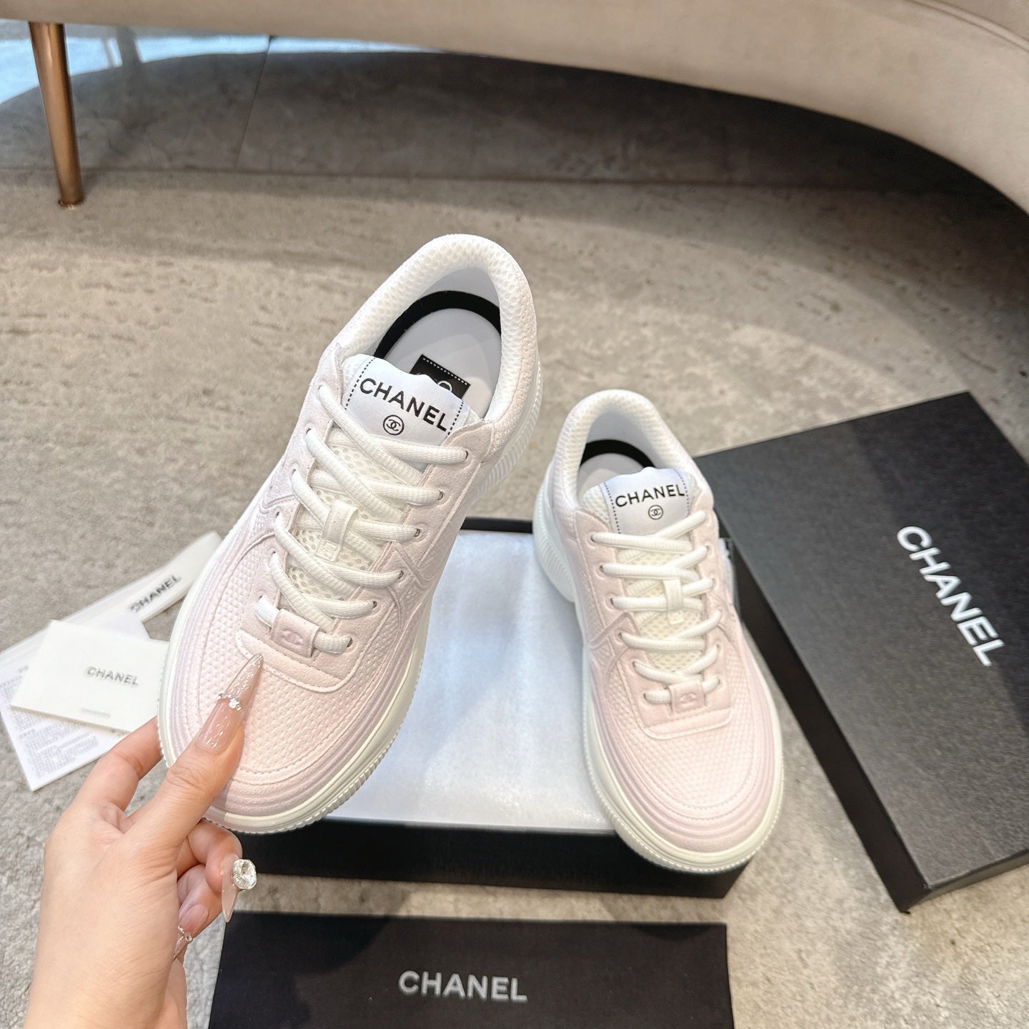 CC 26s Casual Sneakers Light Pink Fabric 647452