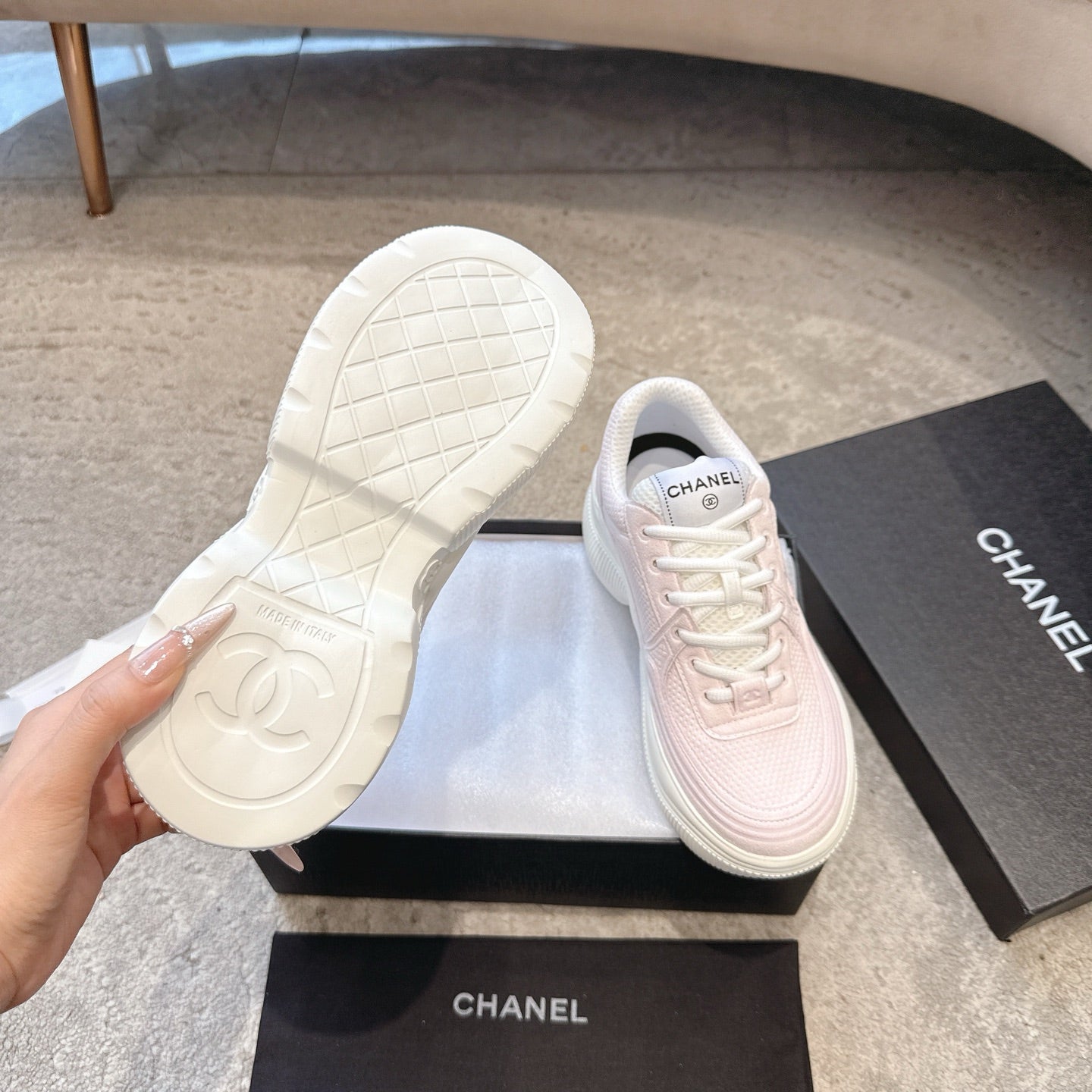 CC 26s Casual Sneakers Light Pink Fabric 647452