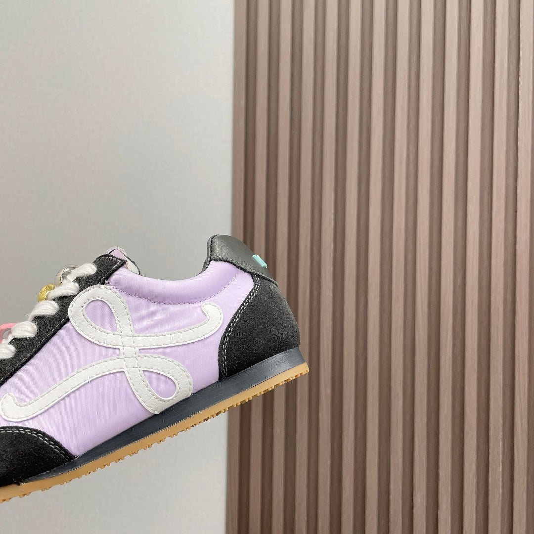 BALLET RUNNER 2.0 IN PURPLE PASTEL MIX BLACK SUEDE AND LYCRA FABRIC