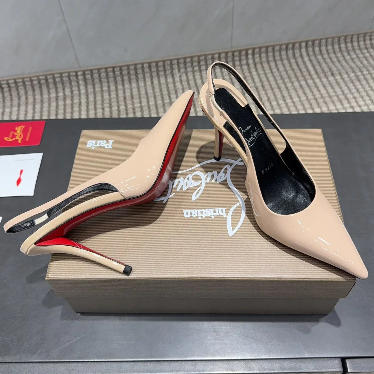 CL 2026 Kate Sling 100 Slingback Nude Patent Leather 613987