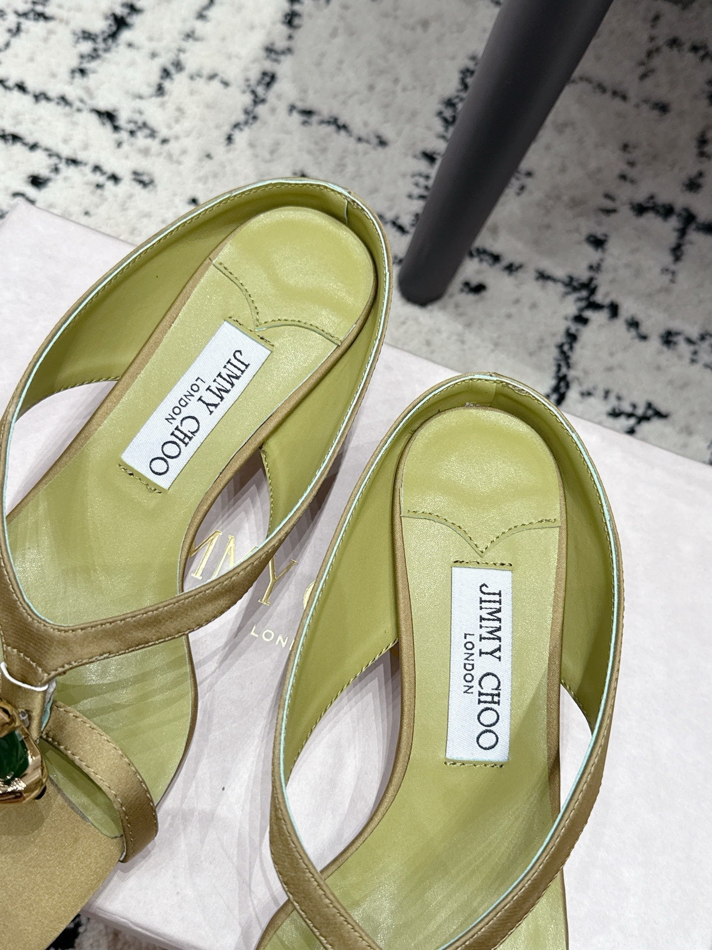 JC Emeri 35mm Sandals Olive Satin 880815