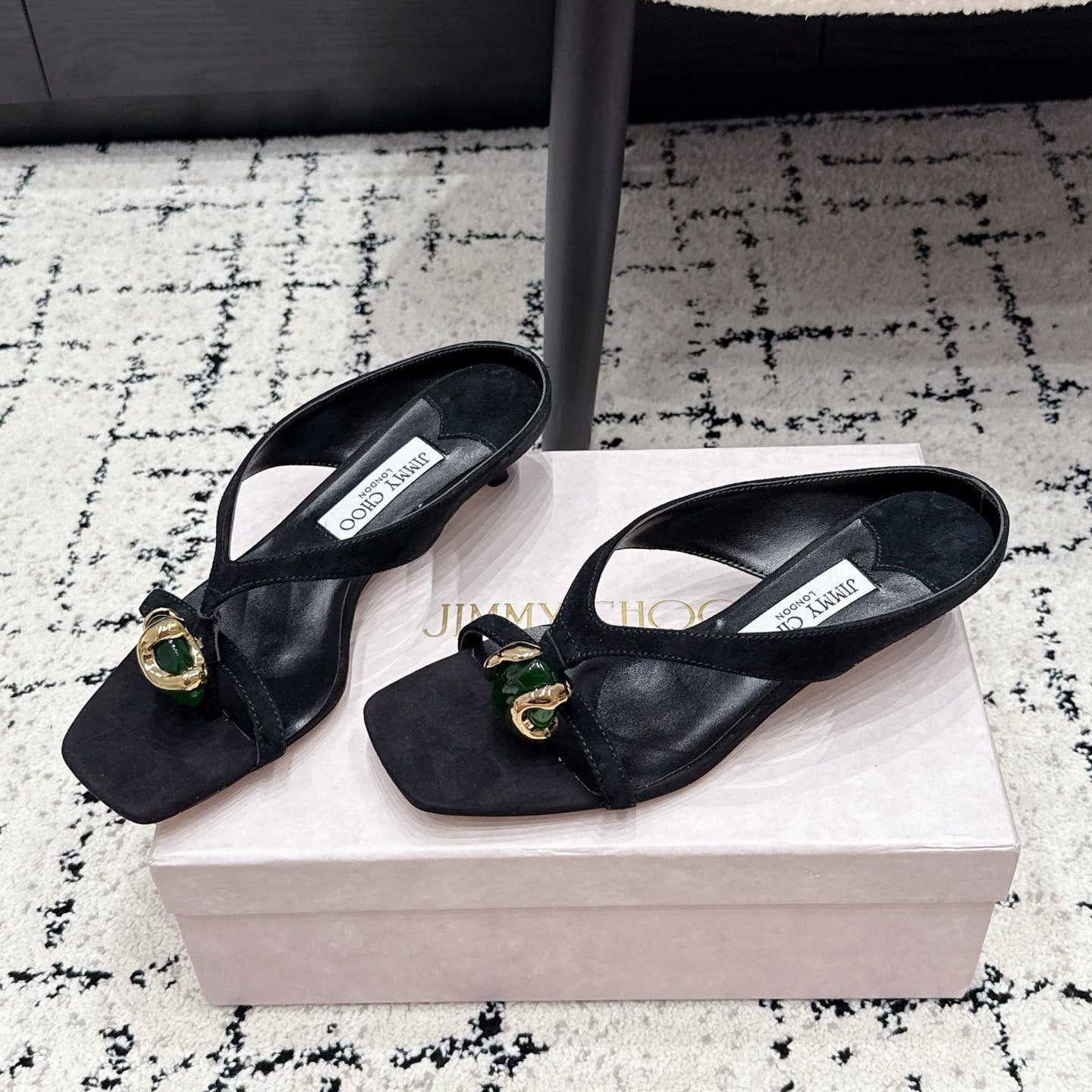JC Emeri 35mm Sandals Black Suede 880816