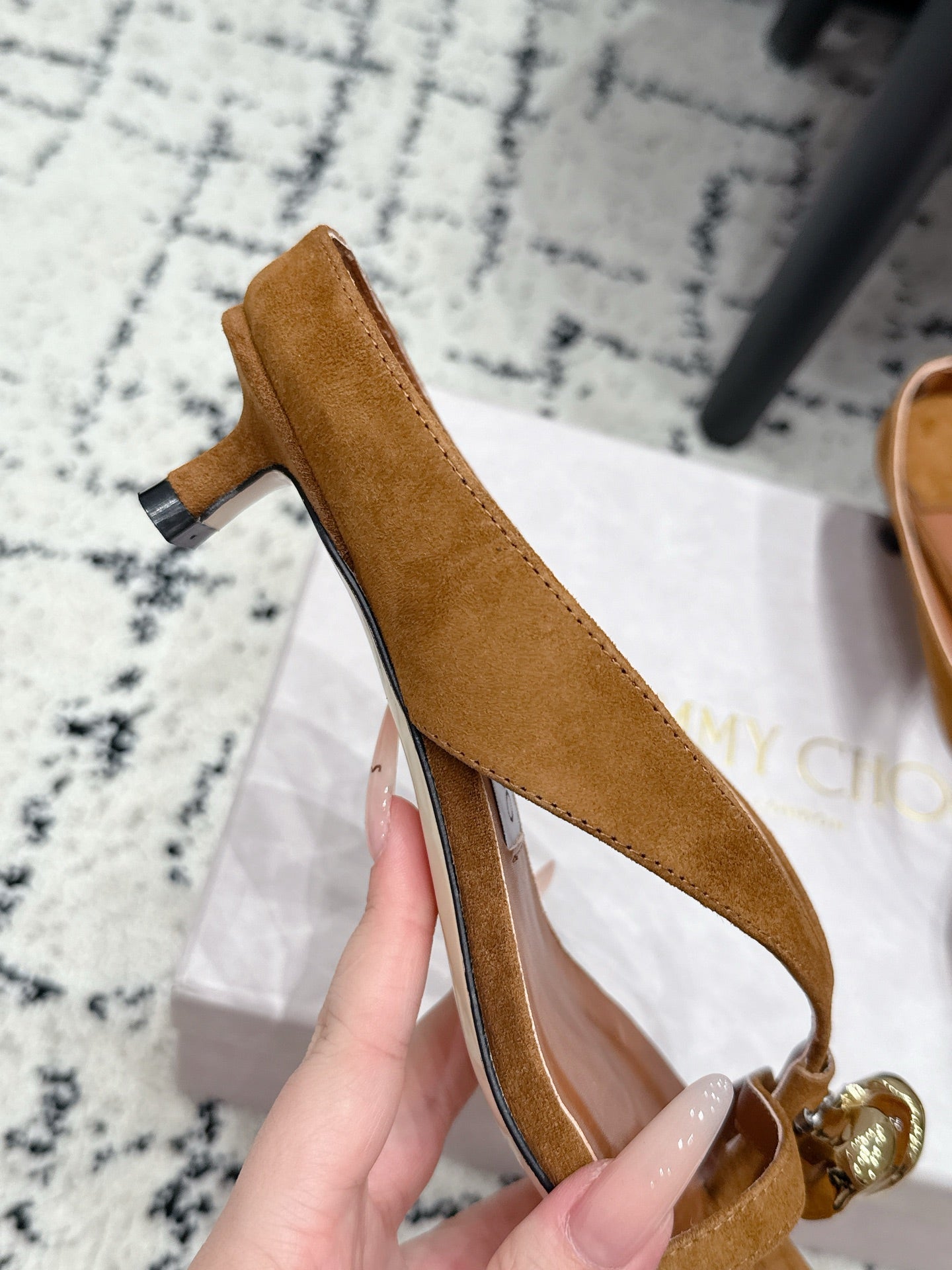 JC Emeri 35mm Sandals Tan Brown Suede 880817