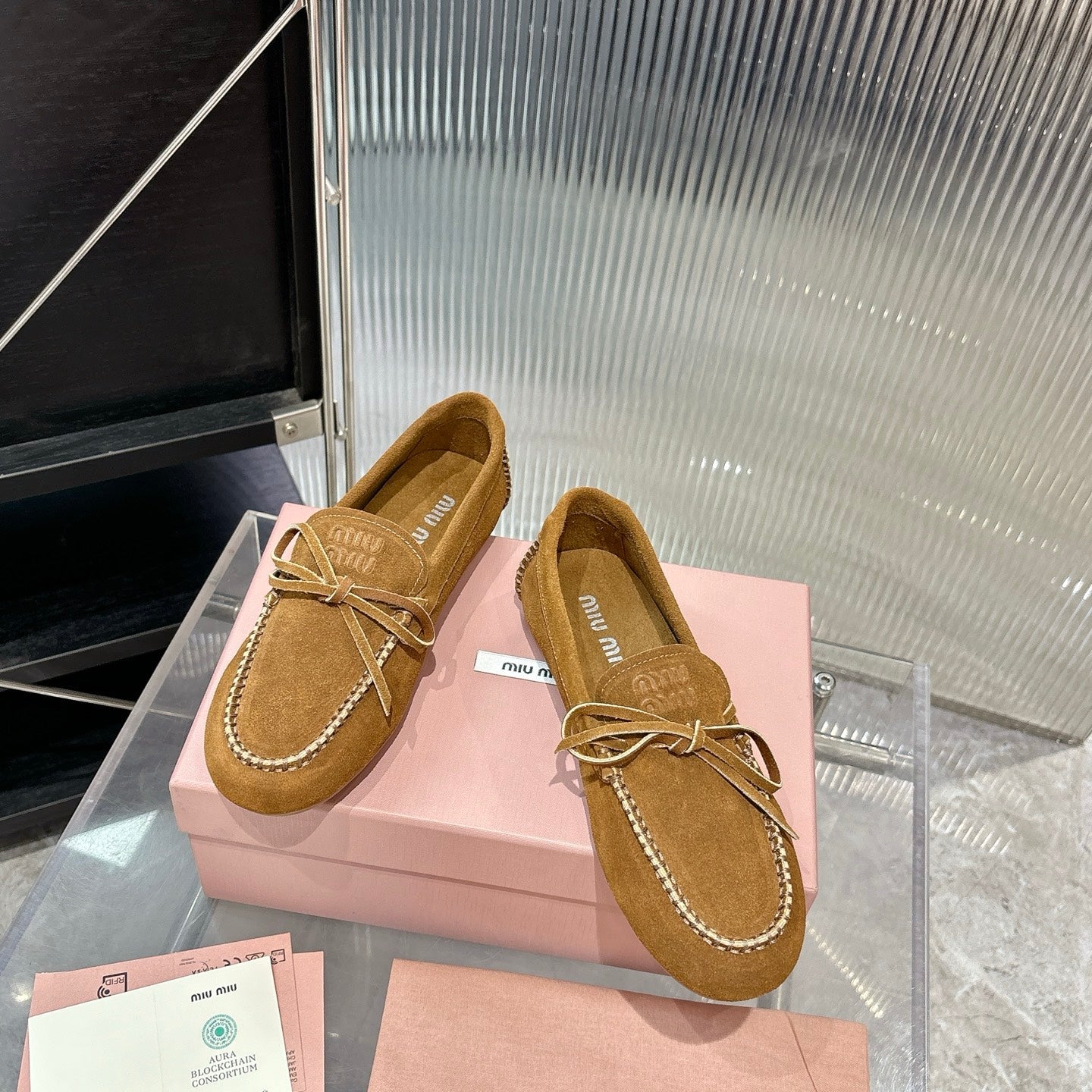 Miu 26s Loafer Camel Suede 683948