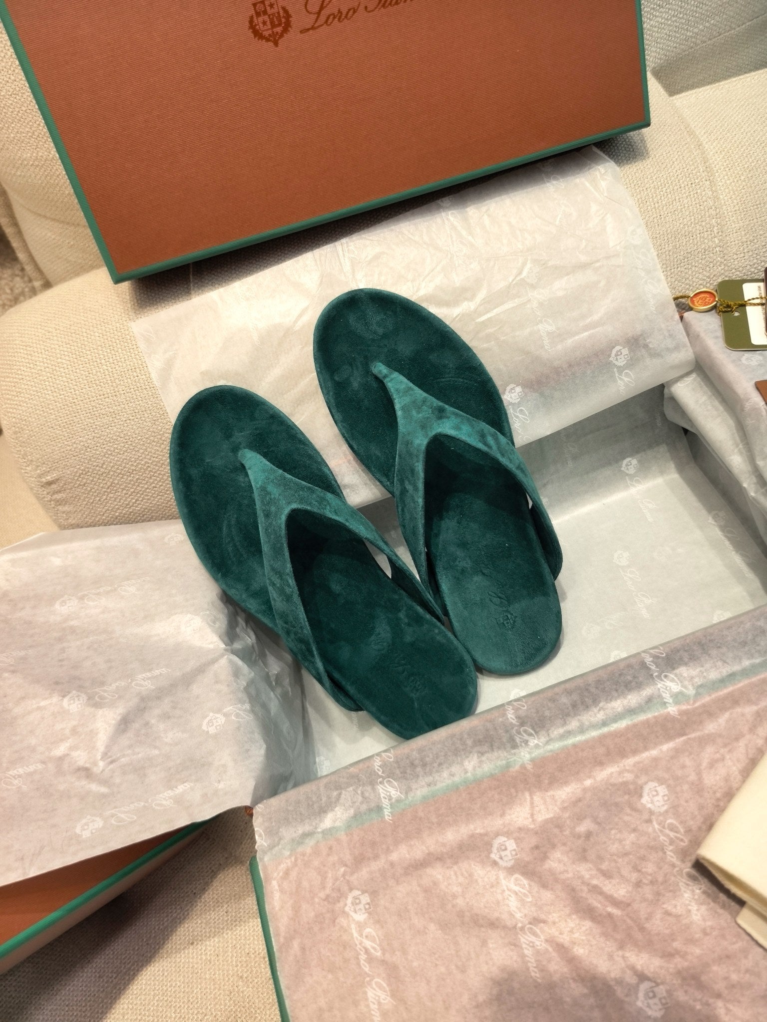 LP Ida Thong Sandal Teal Green Suede 798916