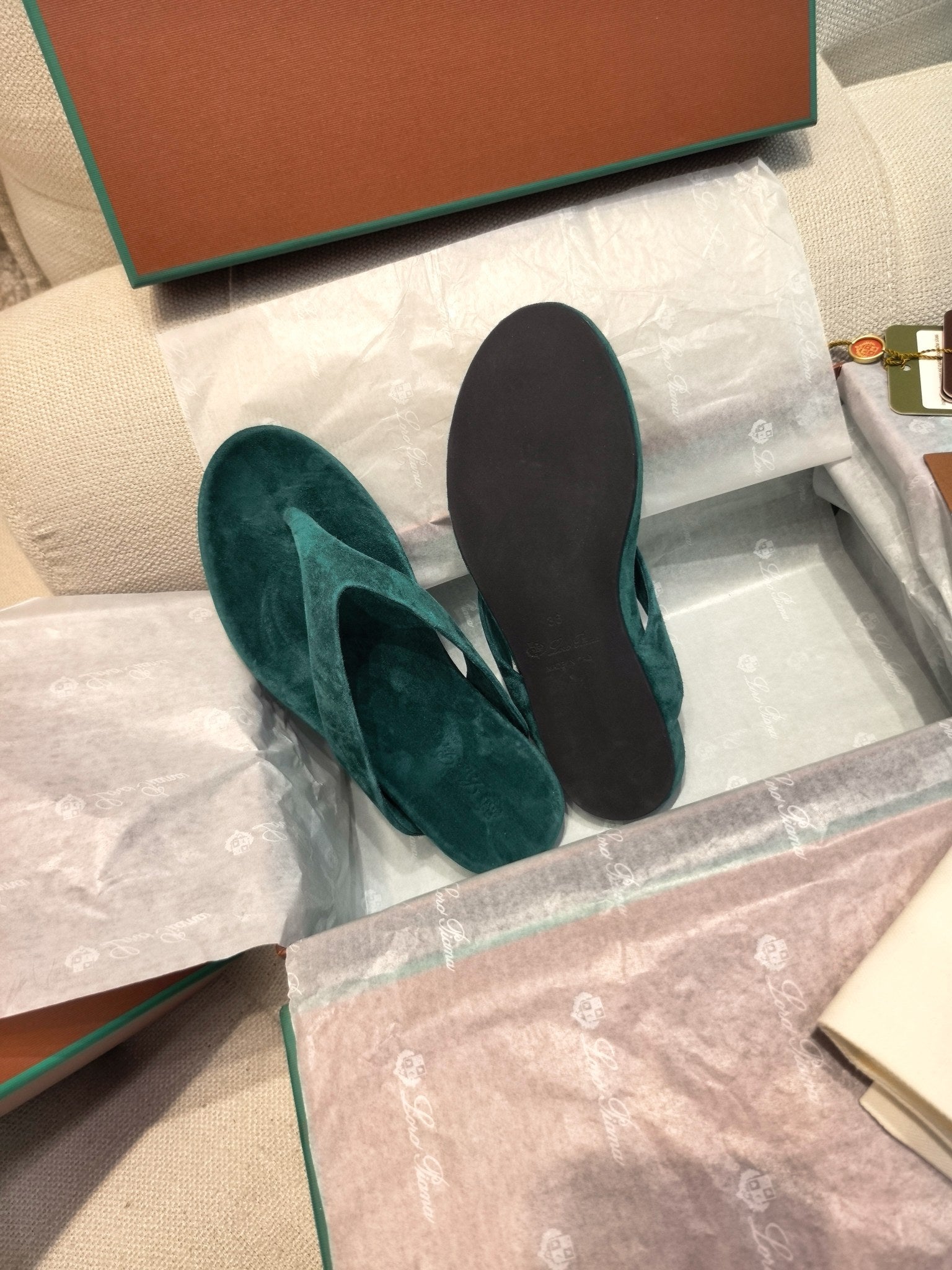 LP Ida Thong Sandal Teal Green Suede 798916
