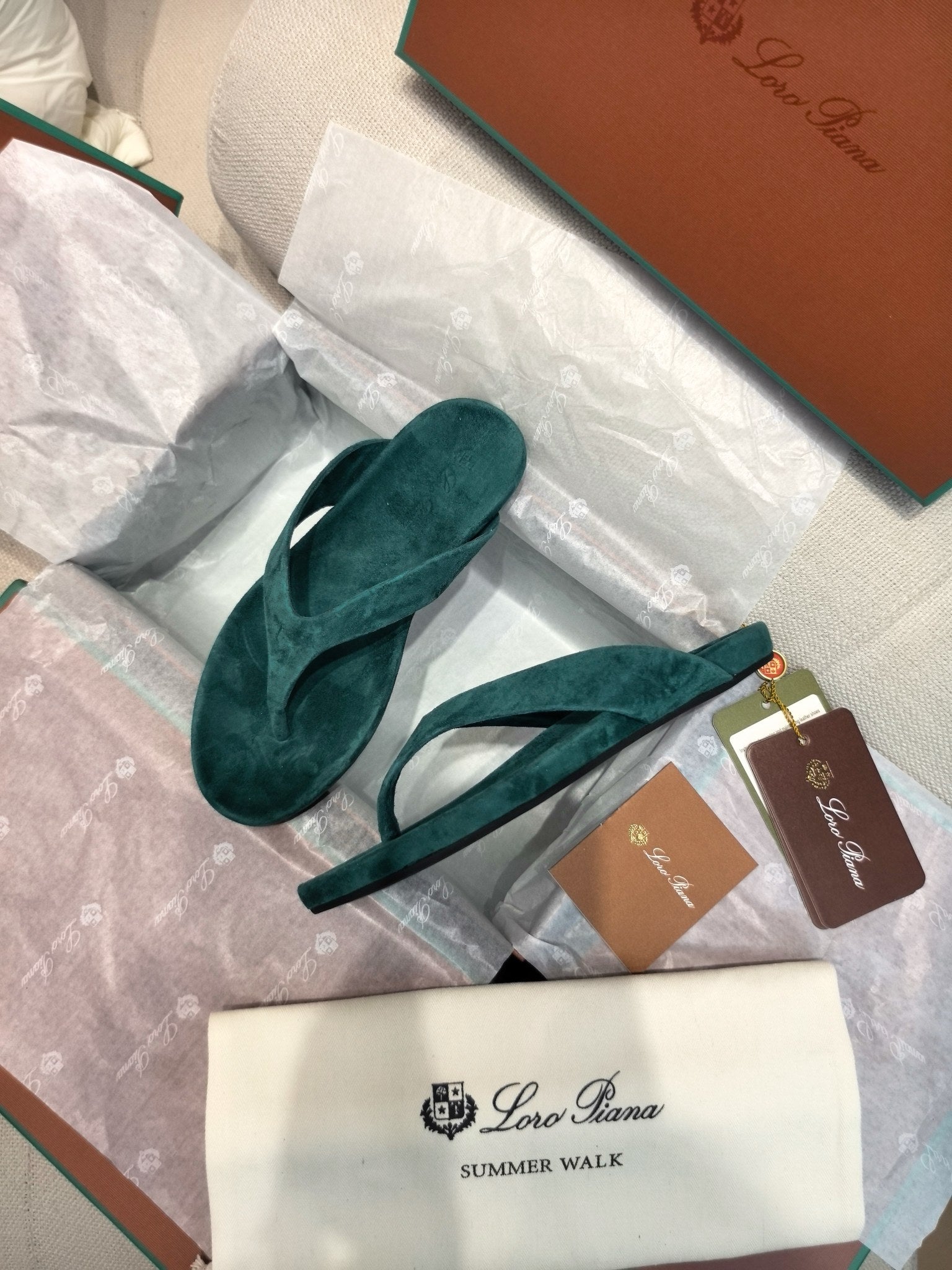 LP Ida Thong Sandal Teal Green Suede 798916