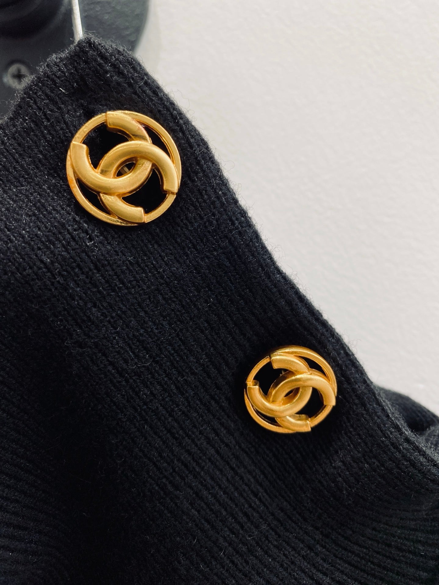 CC 26s Turtleneck Sweater With Shoulder Buttons Black Wool 423124