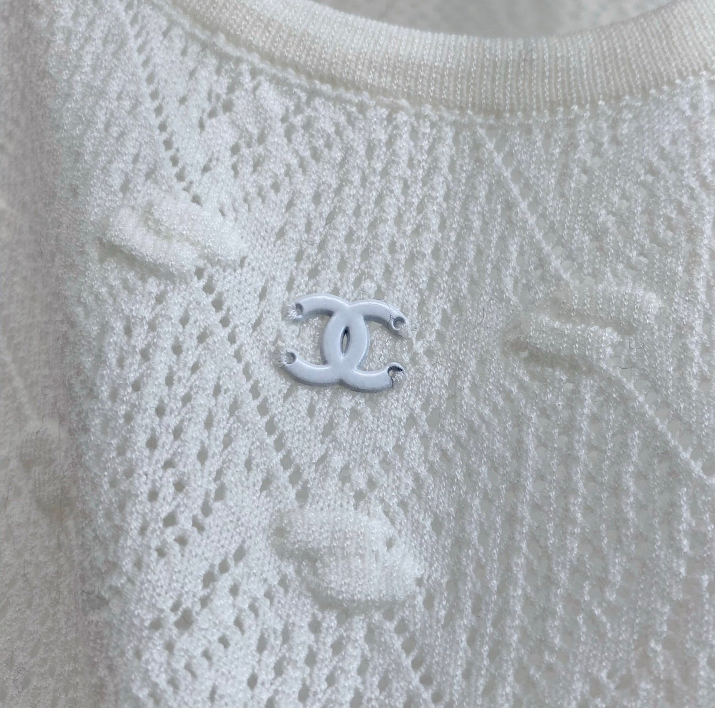 CC 26s Knit Tank Top White Cotton Viscose 423129