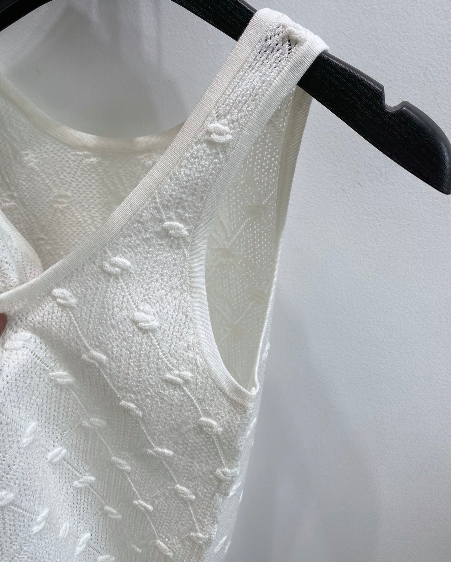 CC 26s Knit Tank Top White Cotton Viscose 423129