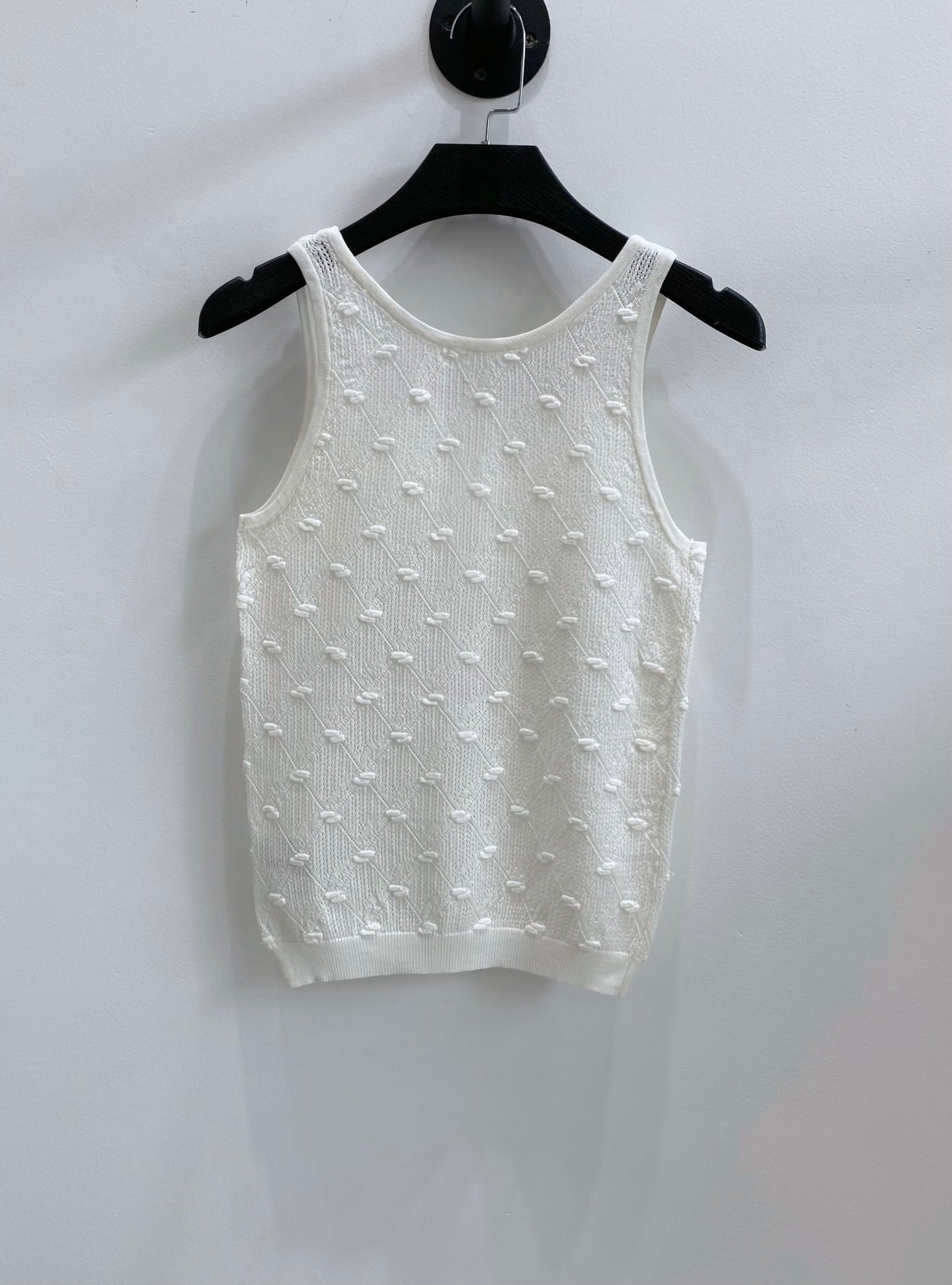 CC 26s Knit Tank Top White Cotton Viscose 423129