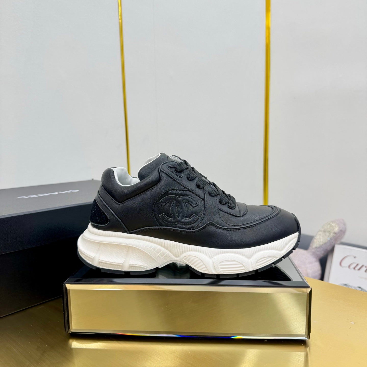 CC 26s Chunky Sneakers Black Calfskin 927323