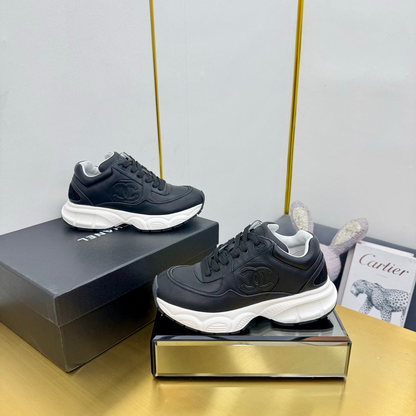 CC 26s Chunky Sneakers Black Calfskin 927323