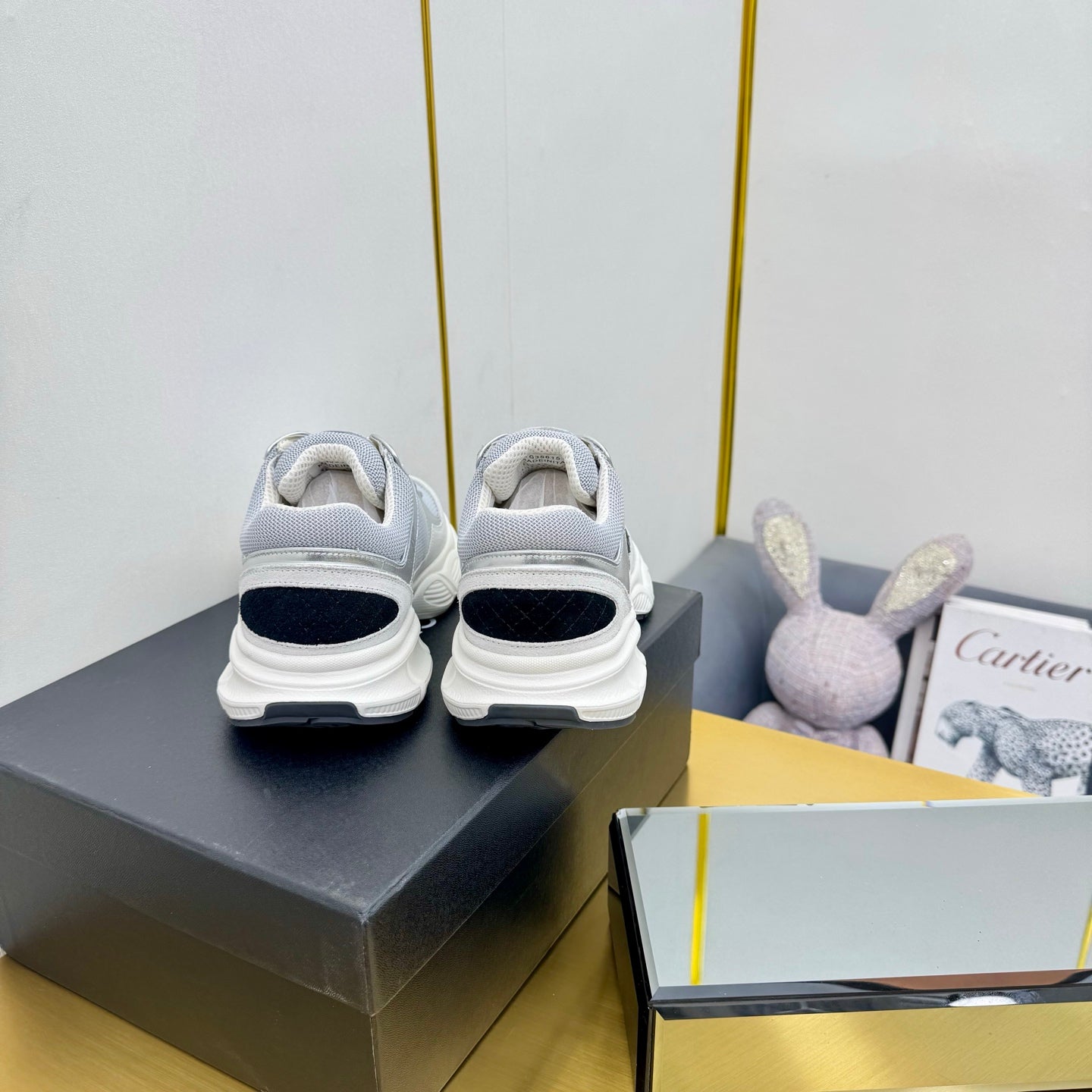 CC 26s Chunky Sneakers Grey Sliver Suede Calfskin 927333
