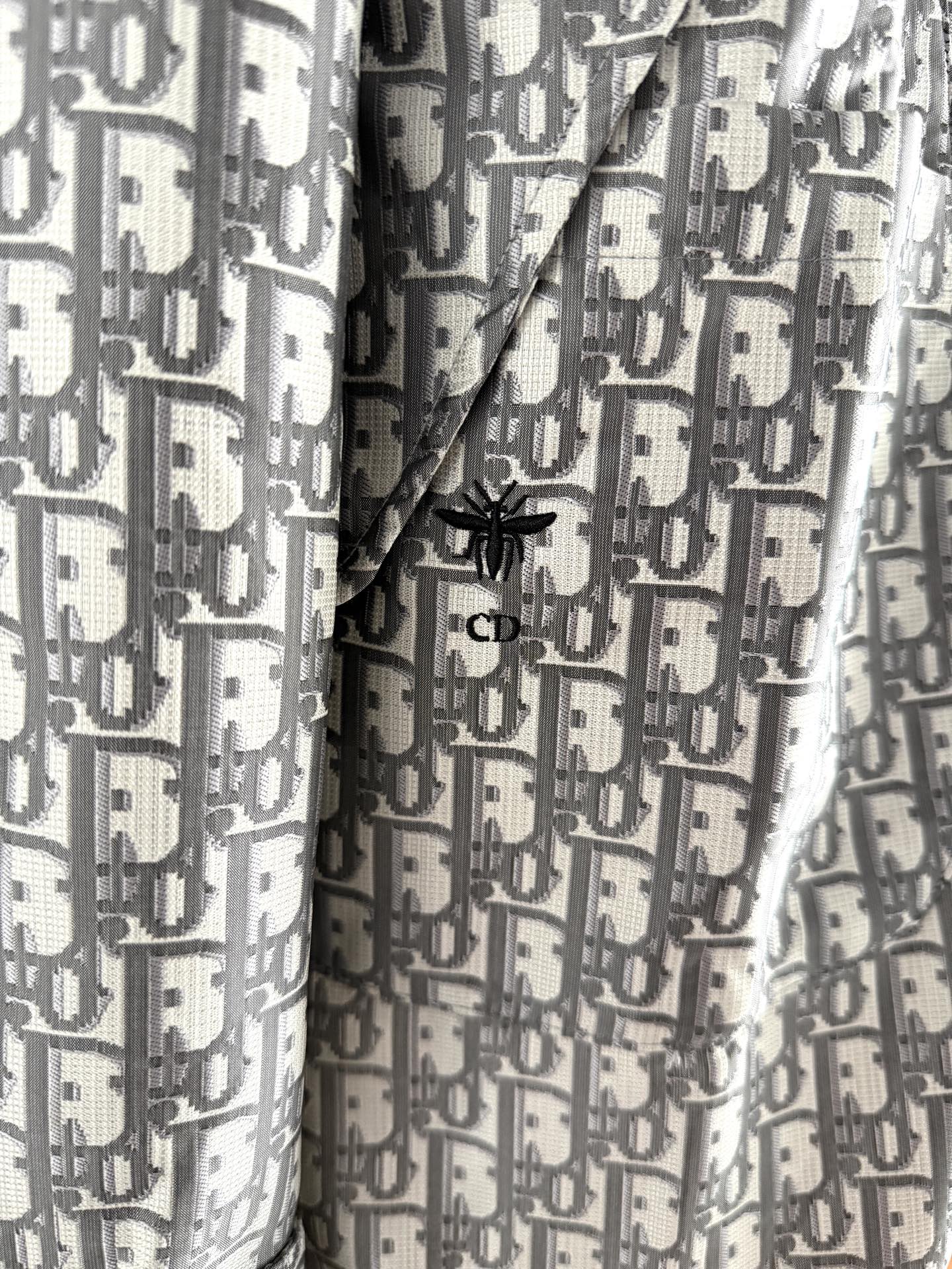CD Monogram Jacket Gray mix Beige Polyester