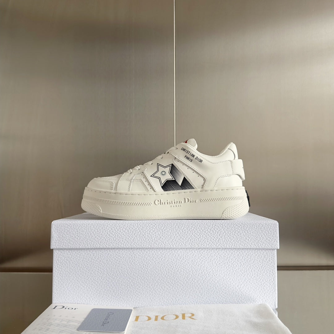 cd star sneaker white black calfksin