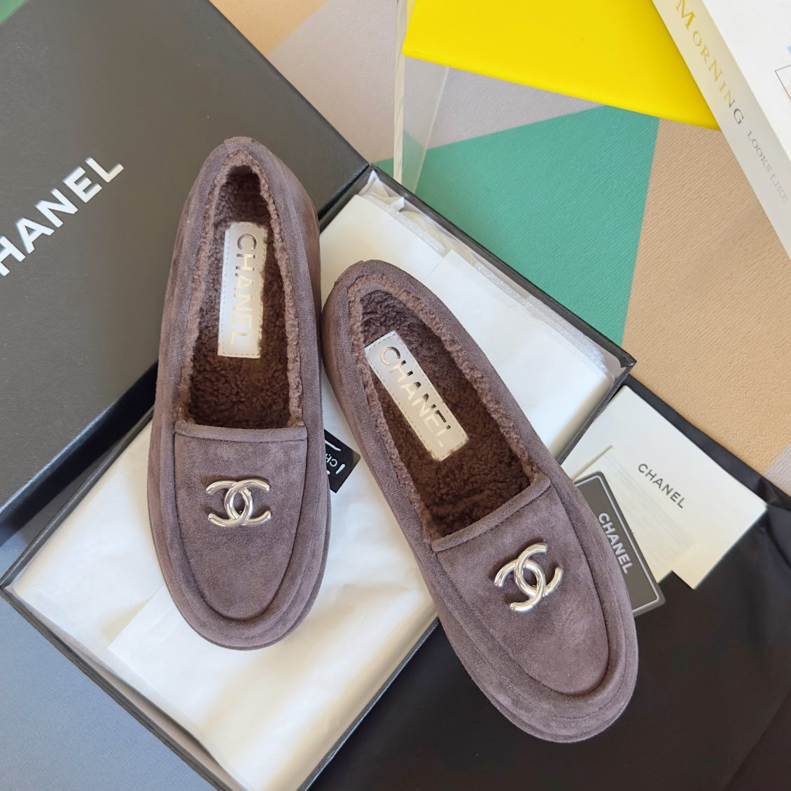 CC Moccasins 15mm Light Purple Suede
