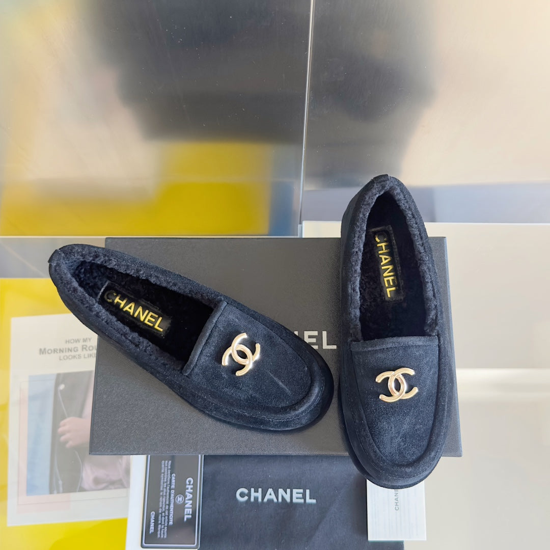CC Moccasins 15mm Black Suede