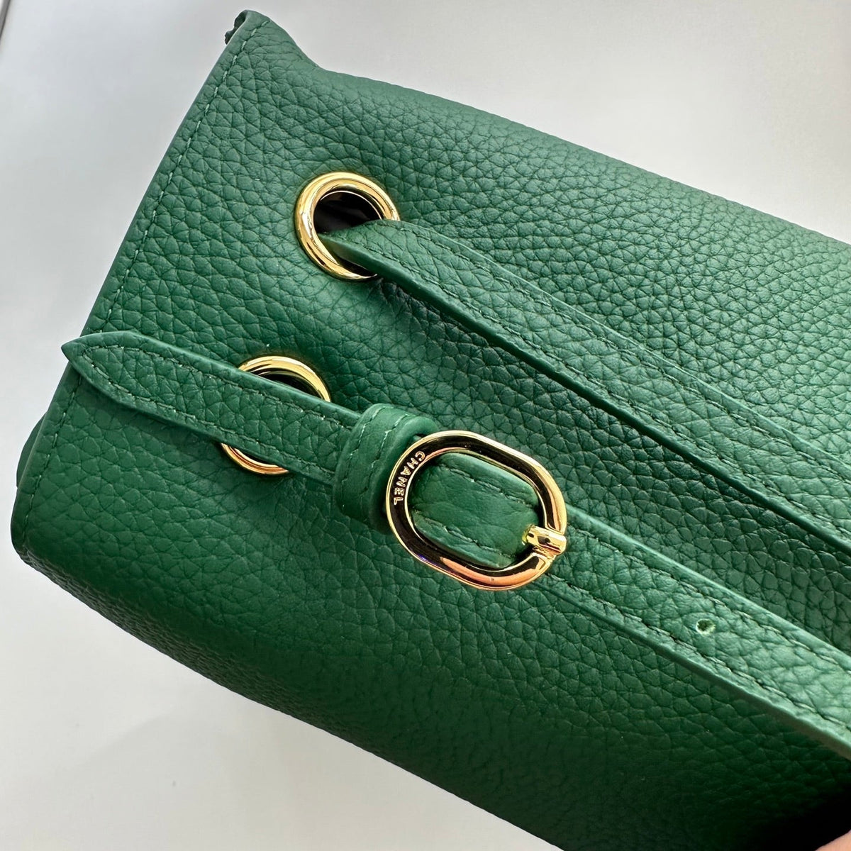 Chanel 26s Maxi Flap Bag 39 In Green Grained Calfskin Gold Hardware