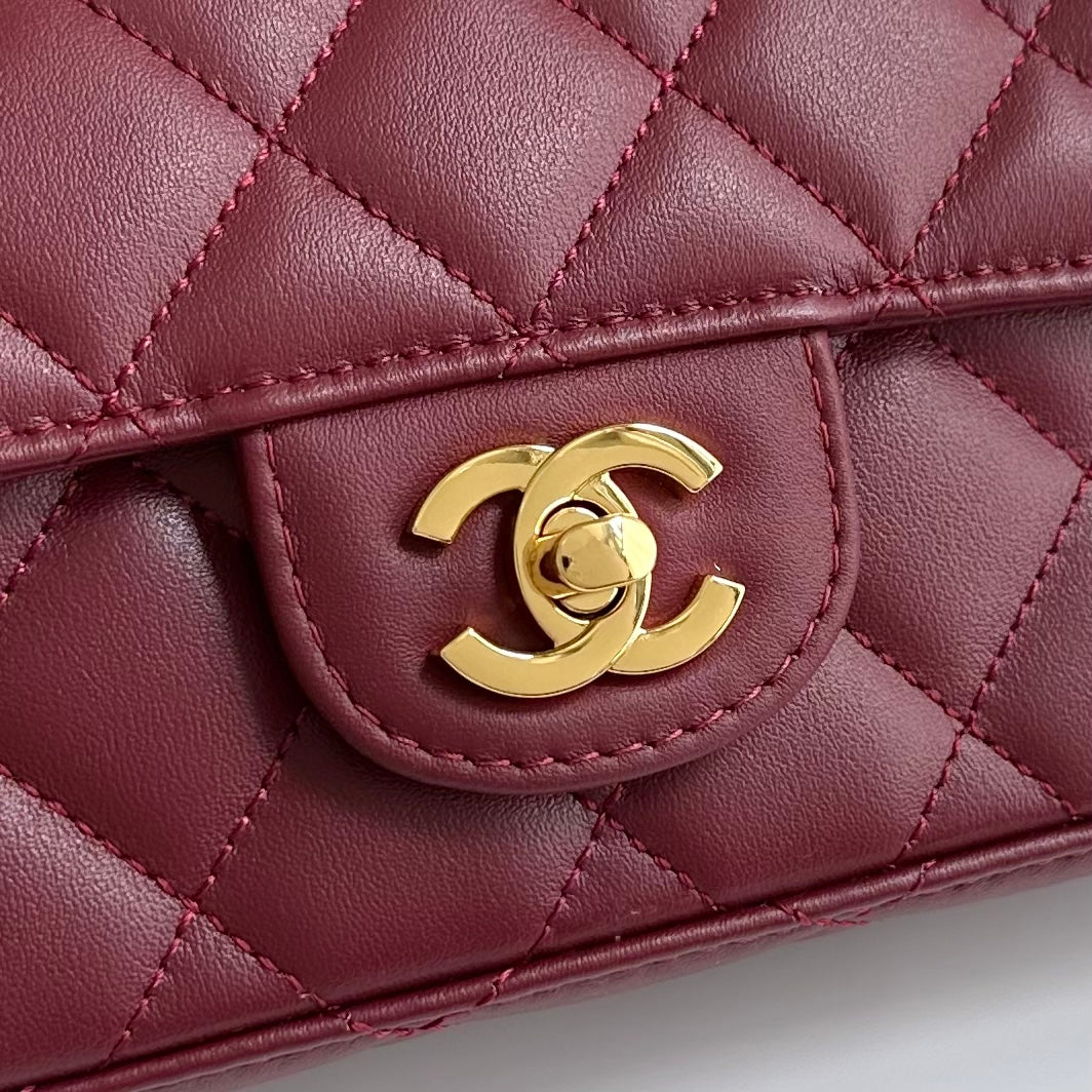 Chanel 2026 Pouch With Leather Strap 25cm Calfskin Suede